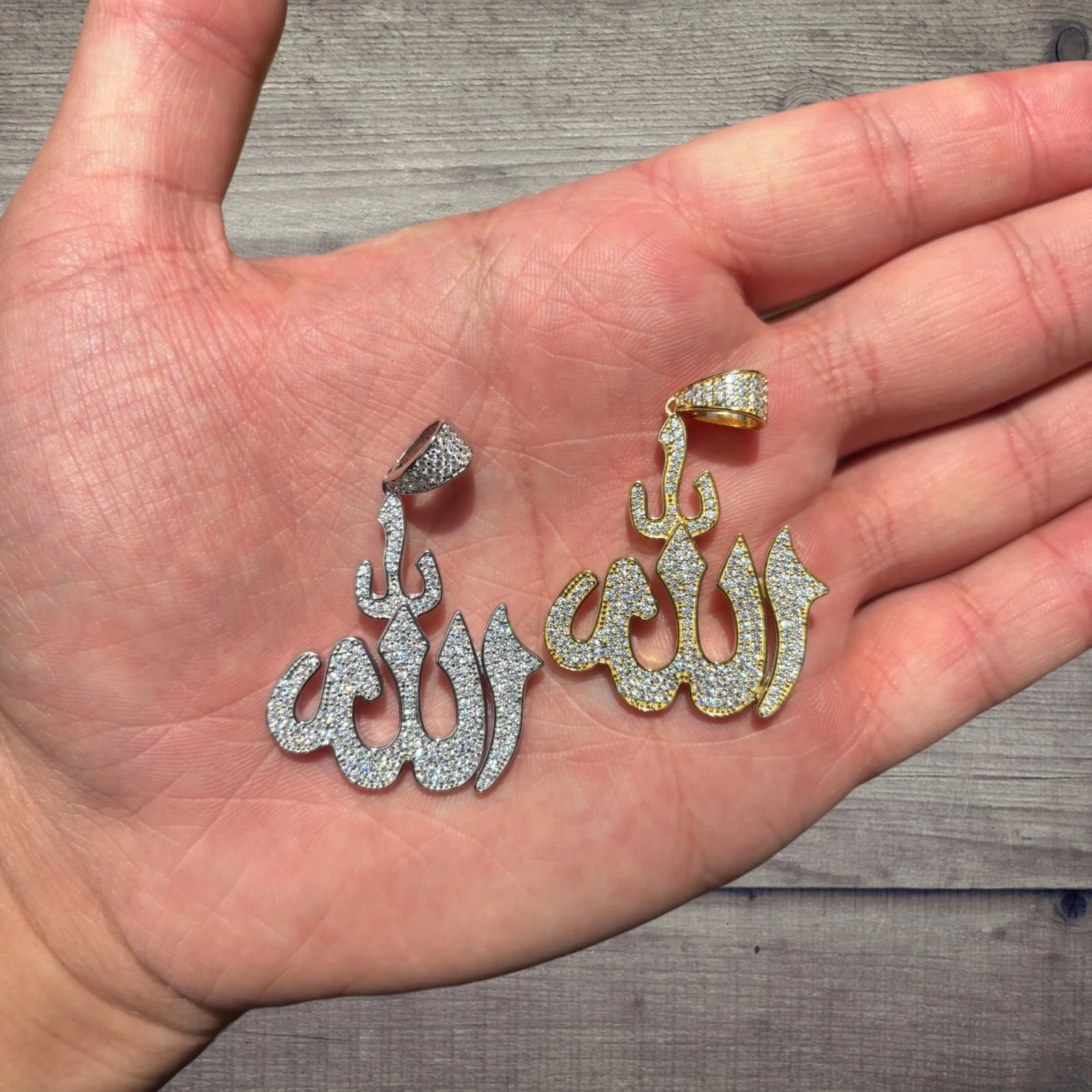 925 Sterling Silver Allah Pendant With Moissanite - Image 5