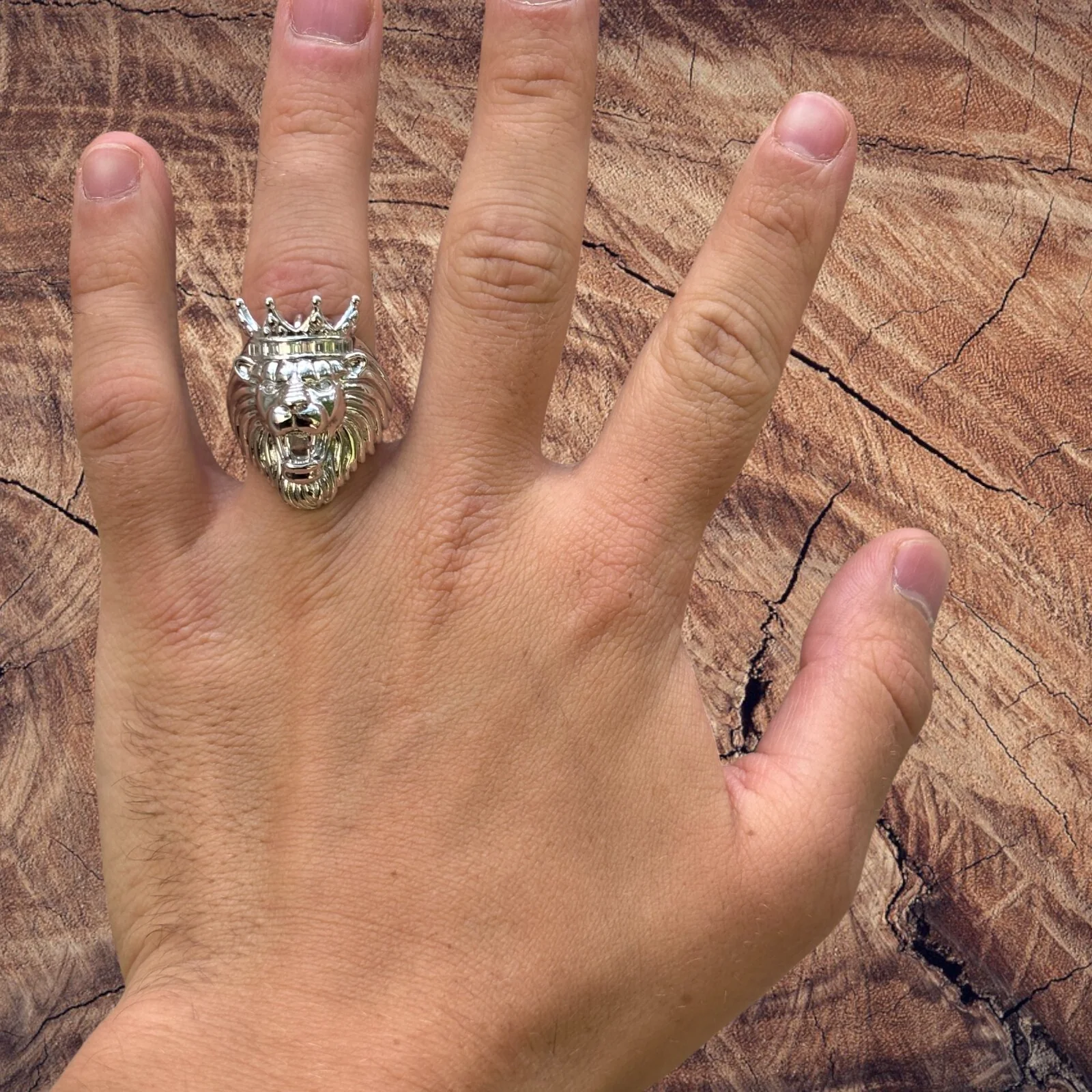 925 Sterling Silver King Lion Ring With Moissanite - Image 12