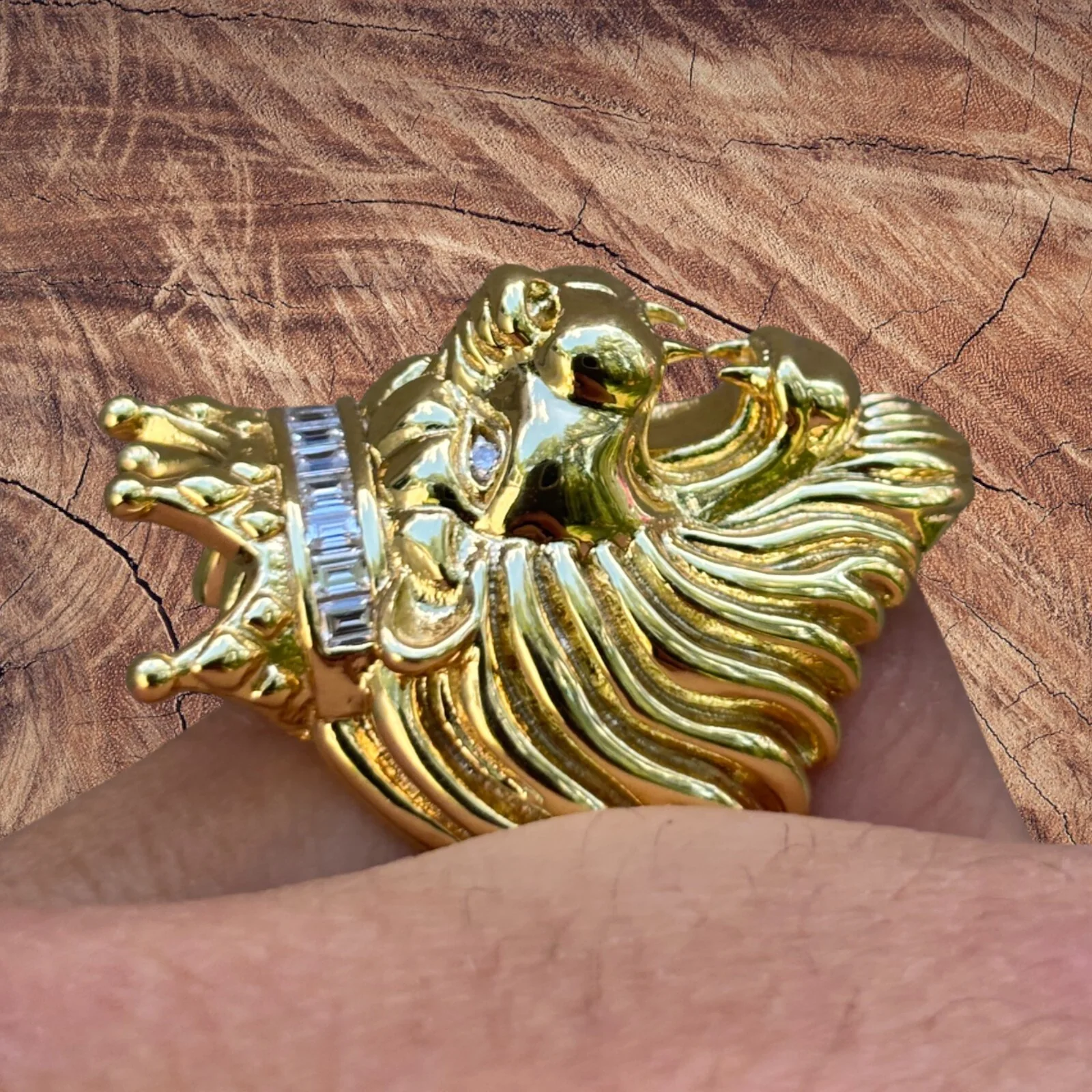 925 Sterling Silver King Lion Ring With Moissanite - Image 15
