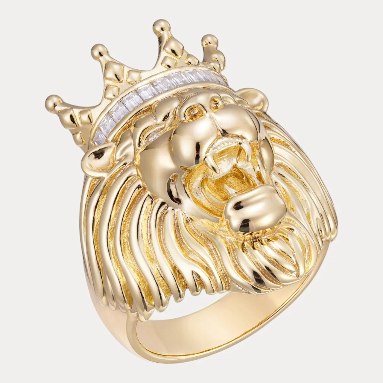 925 Sterling Silver King Lion Ring With Moissanite - Image 2