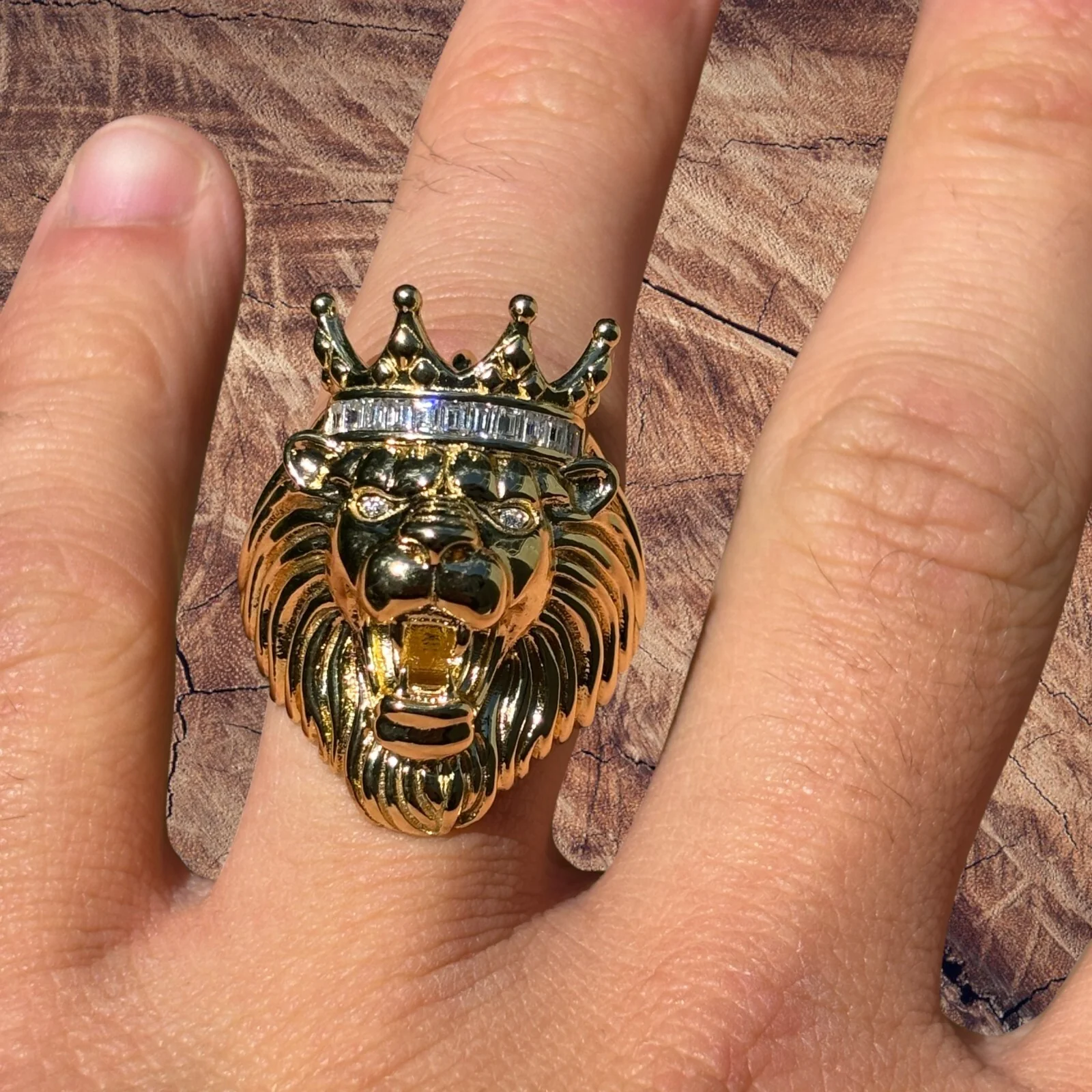 925 Sterling Silver King Lion Ring With Moissanite - Image 5
