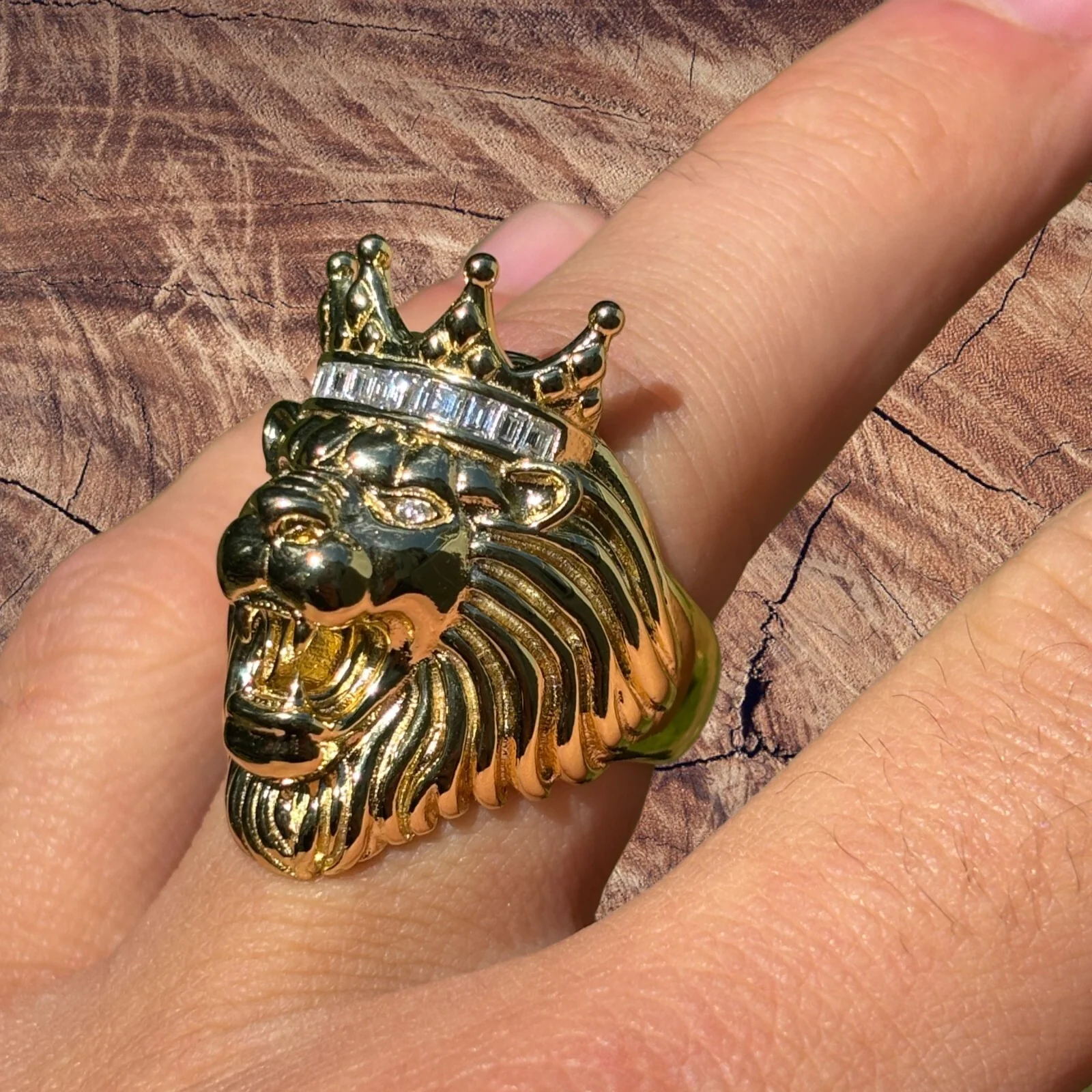925 Sterling Silver King Lion Ring With Moissanite - Image 6