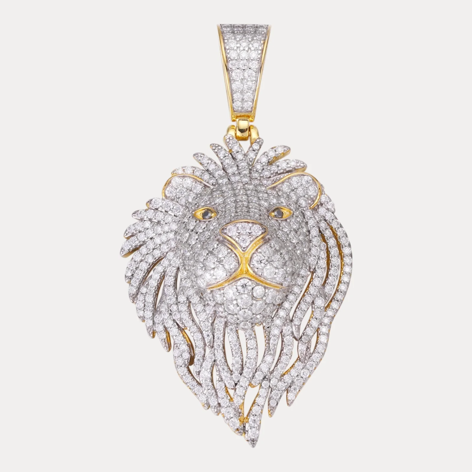925 Sterling Silver Lion Pendant With Moissanite - Image 2