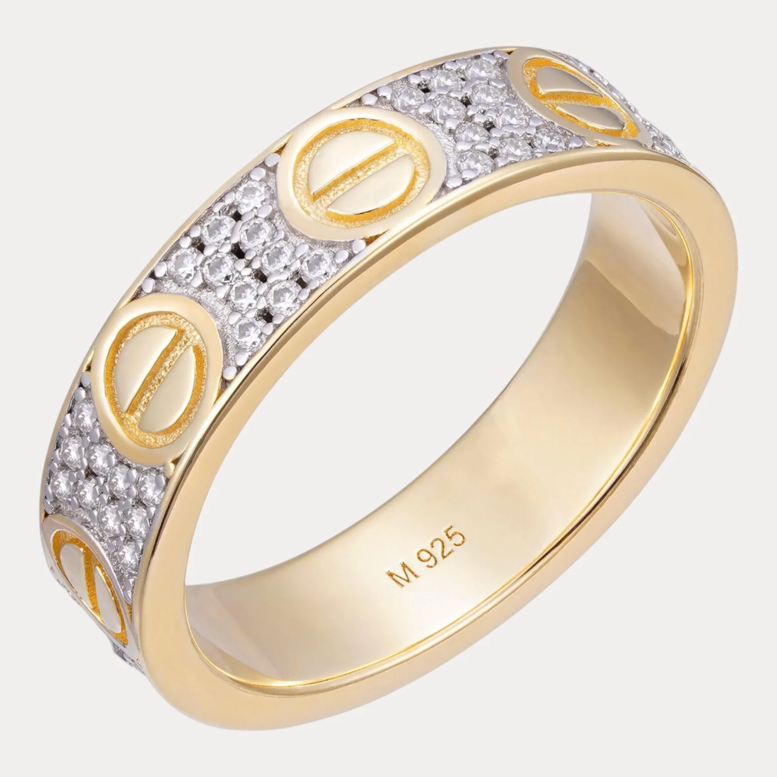 925 Sterling Silver Love Ring With Moissanite - Image 2