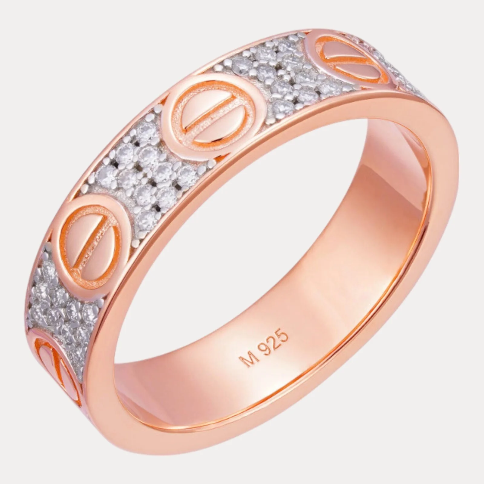 925 Sterling Silver Love Ring With Moissanite - Image 3