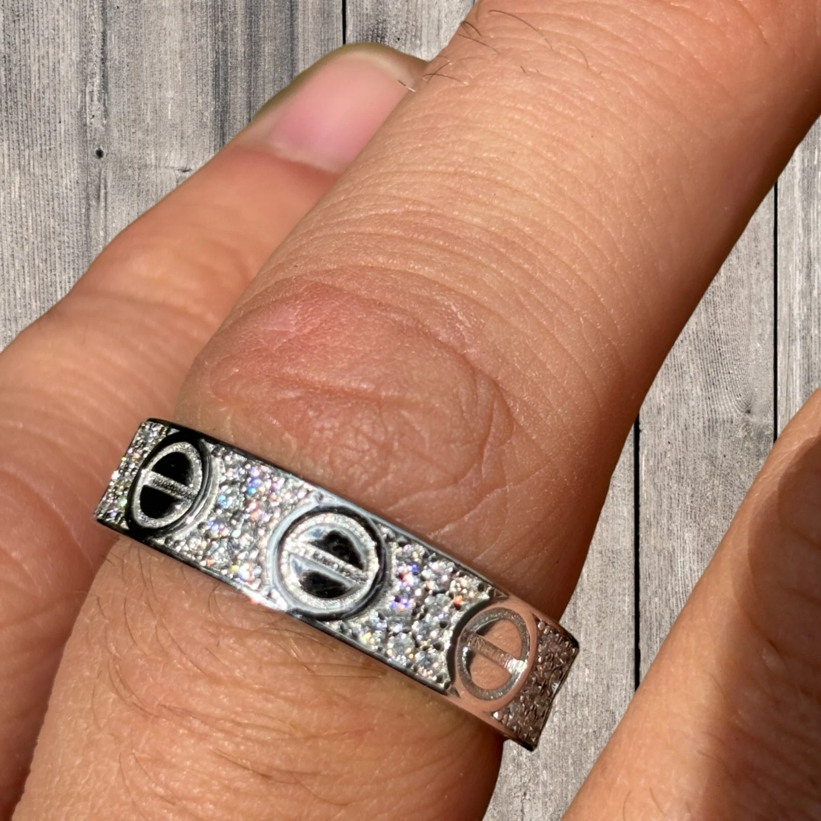 925 Sterling Silver Love Ring With Moissanite - Image 4