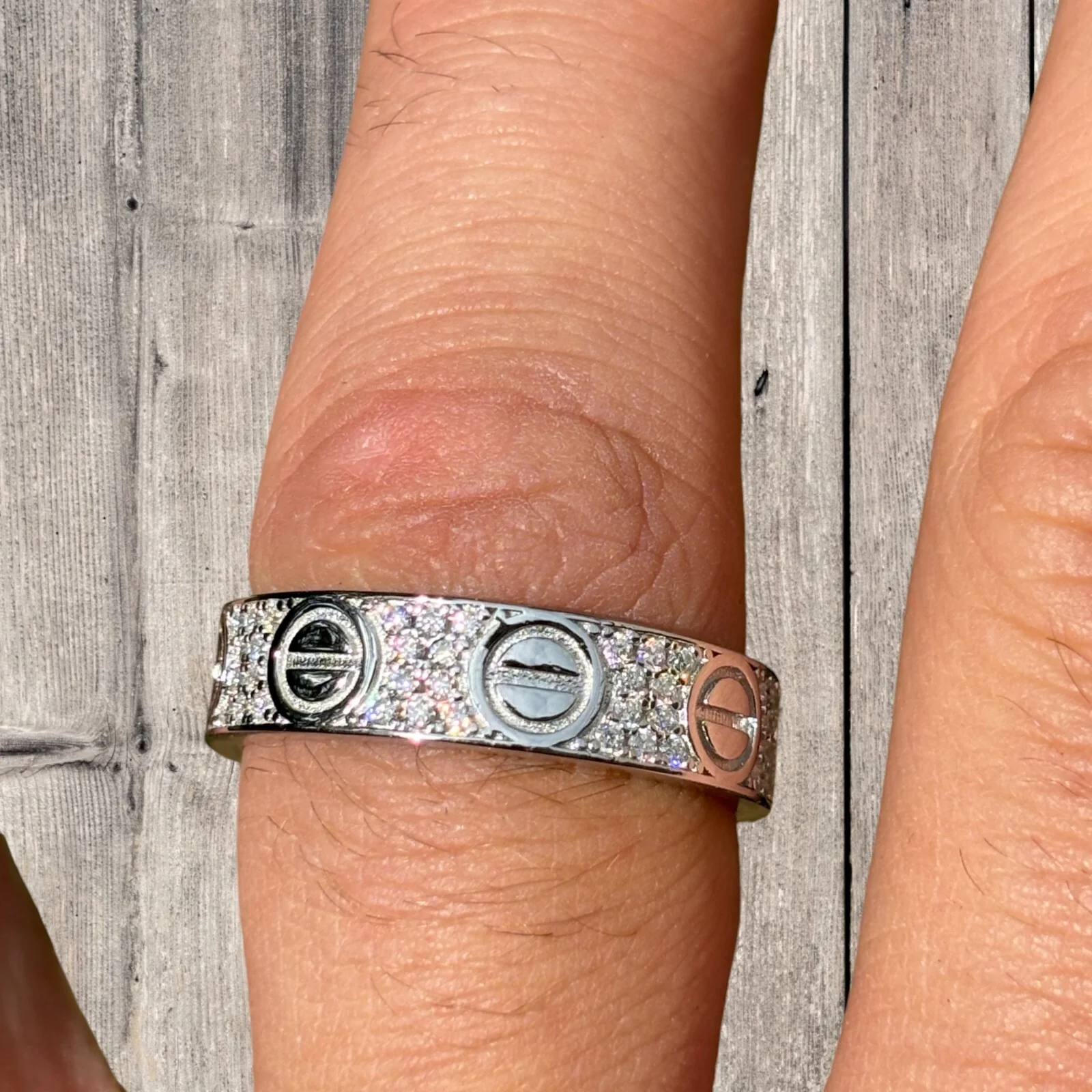925 Sterling Silver Love Ring With Moissanite - Image 5