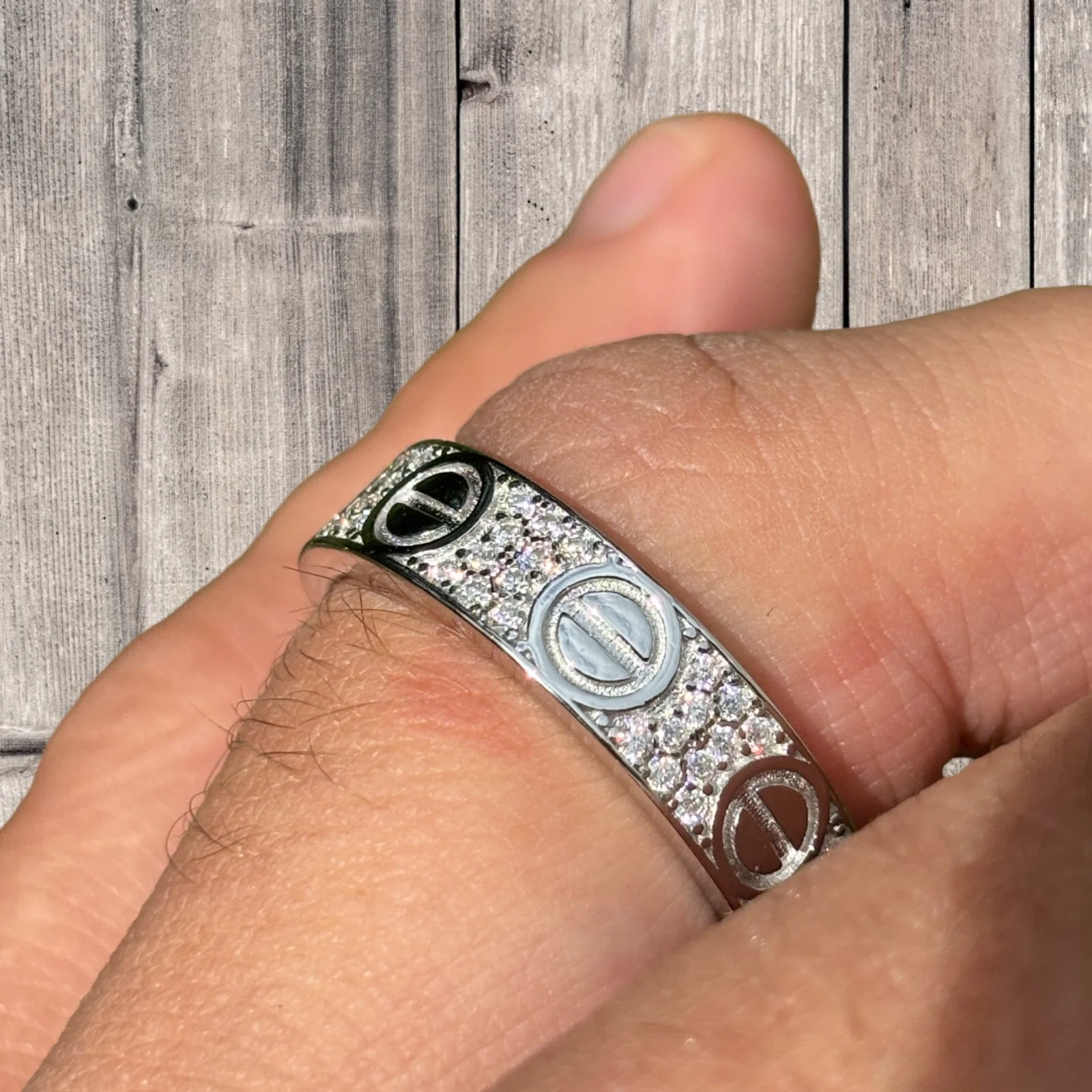 925 Sterling Silver Love Ring With Moissanite - Image 6