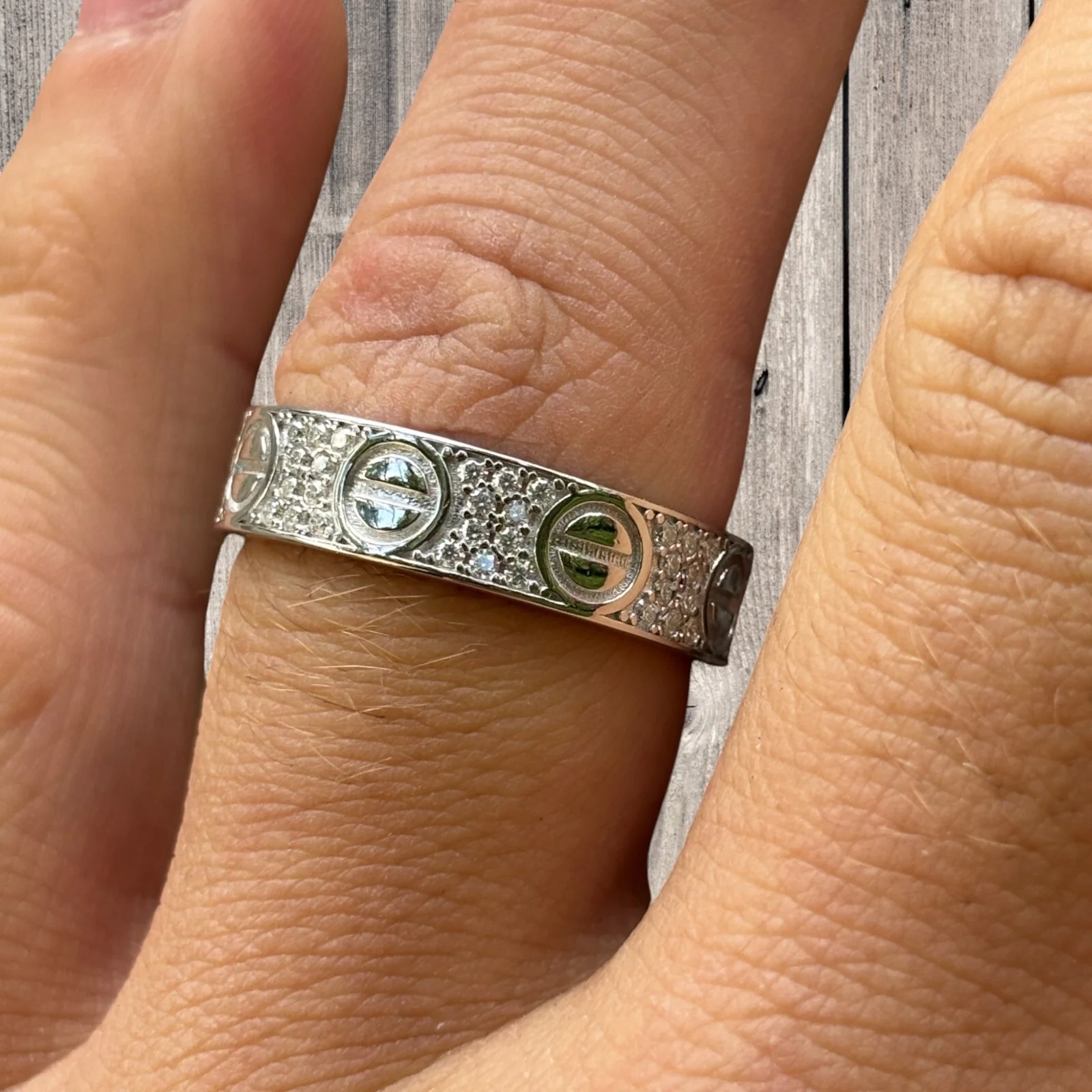 925 Sterling Silver Love Ring With Moissanite - Image 7