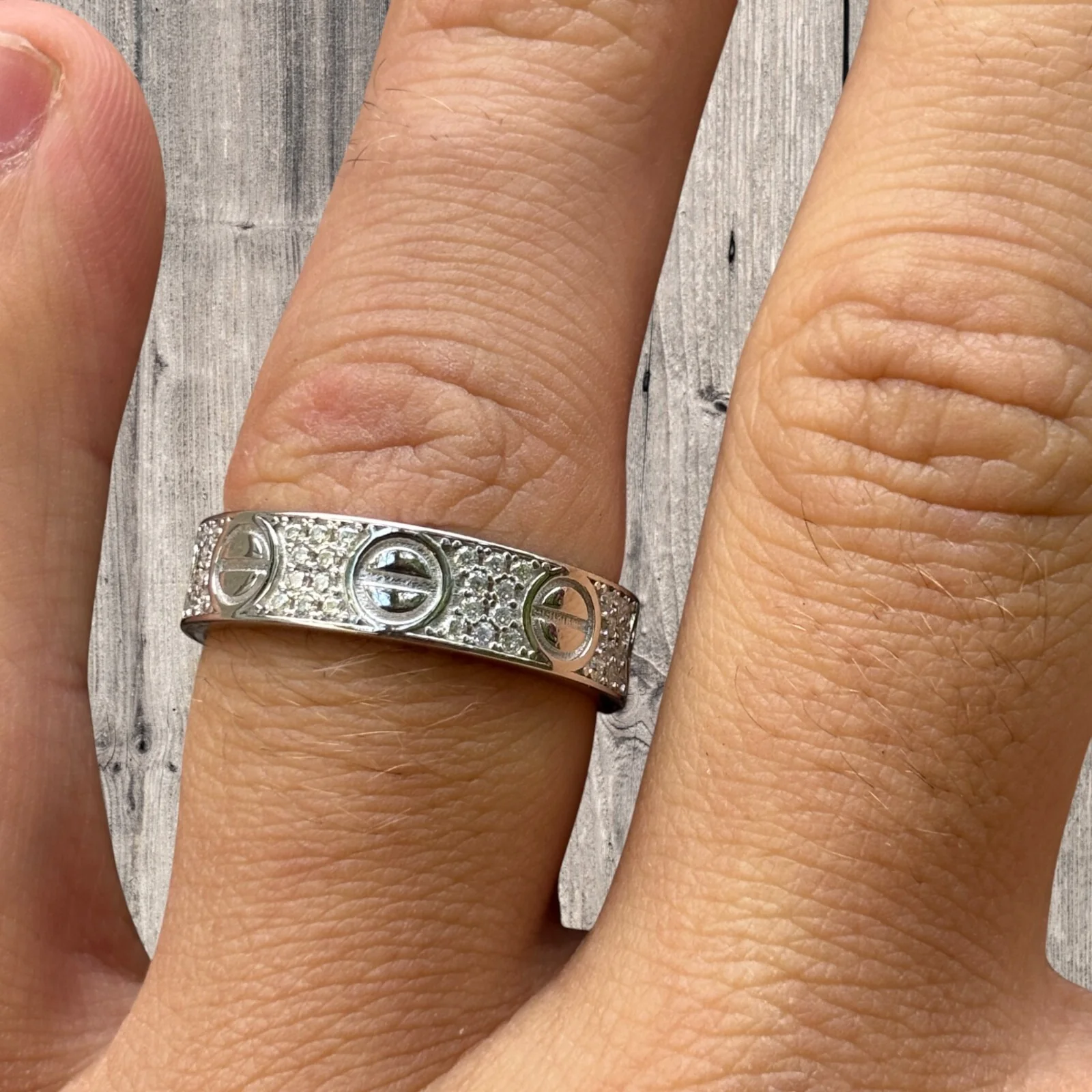 925 Sterling Silver Love Ring With Moissanite - Image 8