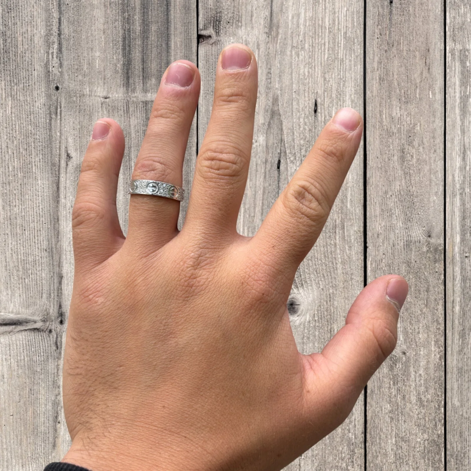 925 Sterling Silver Love Ring With Moissanite - Image 9
