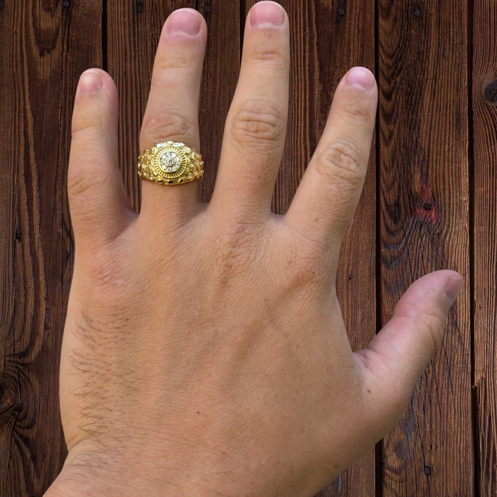 925 Sterling Silver Nugget Ring With Moissanite - Image 12