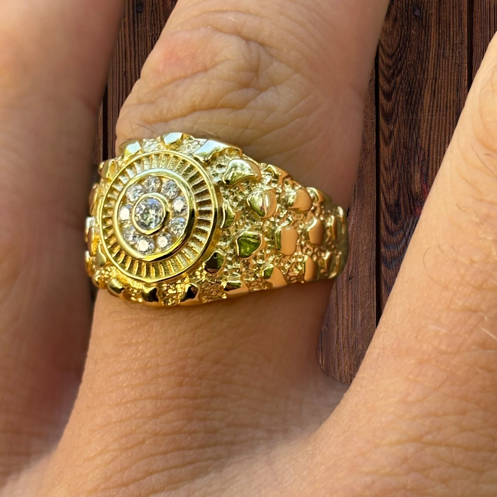 925 Sterling Silver Nugget Ring With Moissanite - Image 9