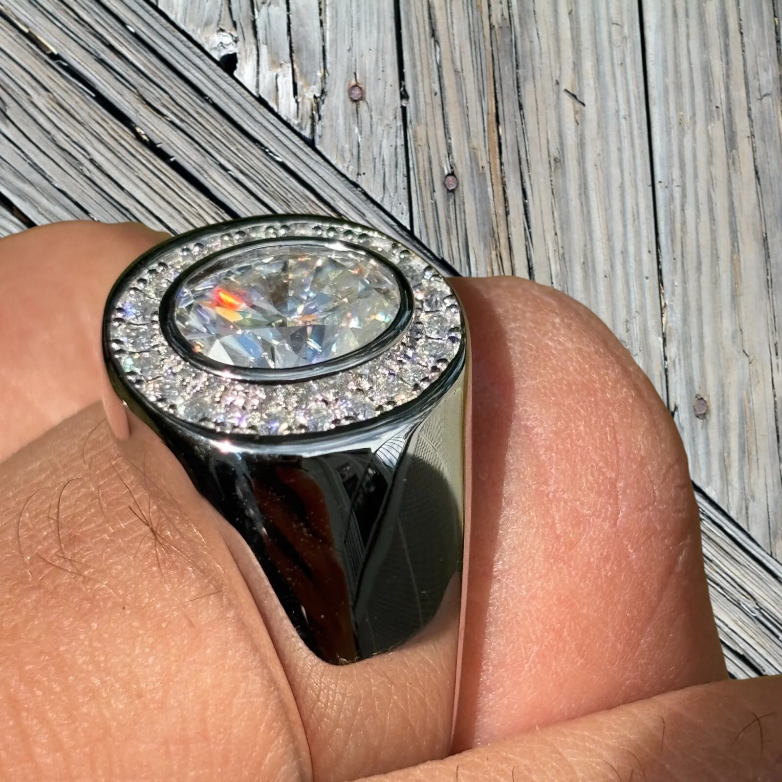 925 Sterling Silver Oval Cut Ring With Moissanite - Image 3