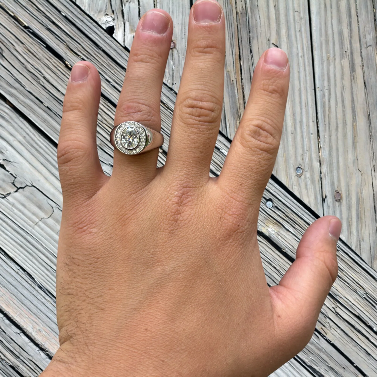925 Sterling Silver Oval Cut Ring With Moissanite - Image 6