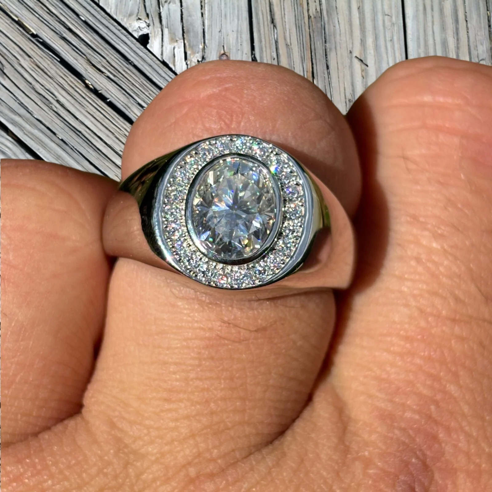 925 Sterling Silver Oval Cut Ring With Moissanite - Image 7
