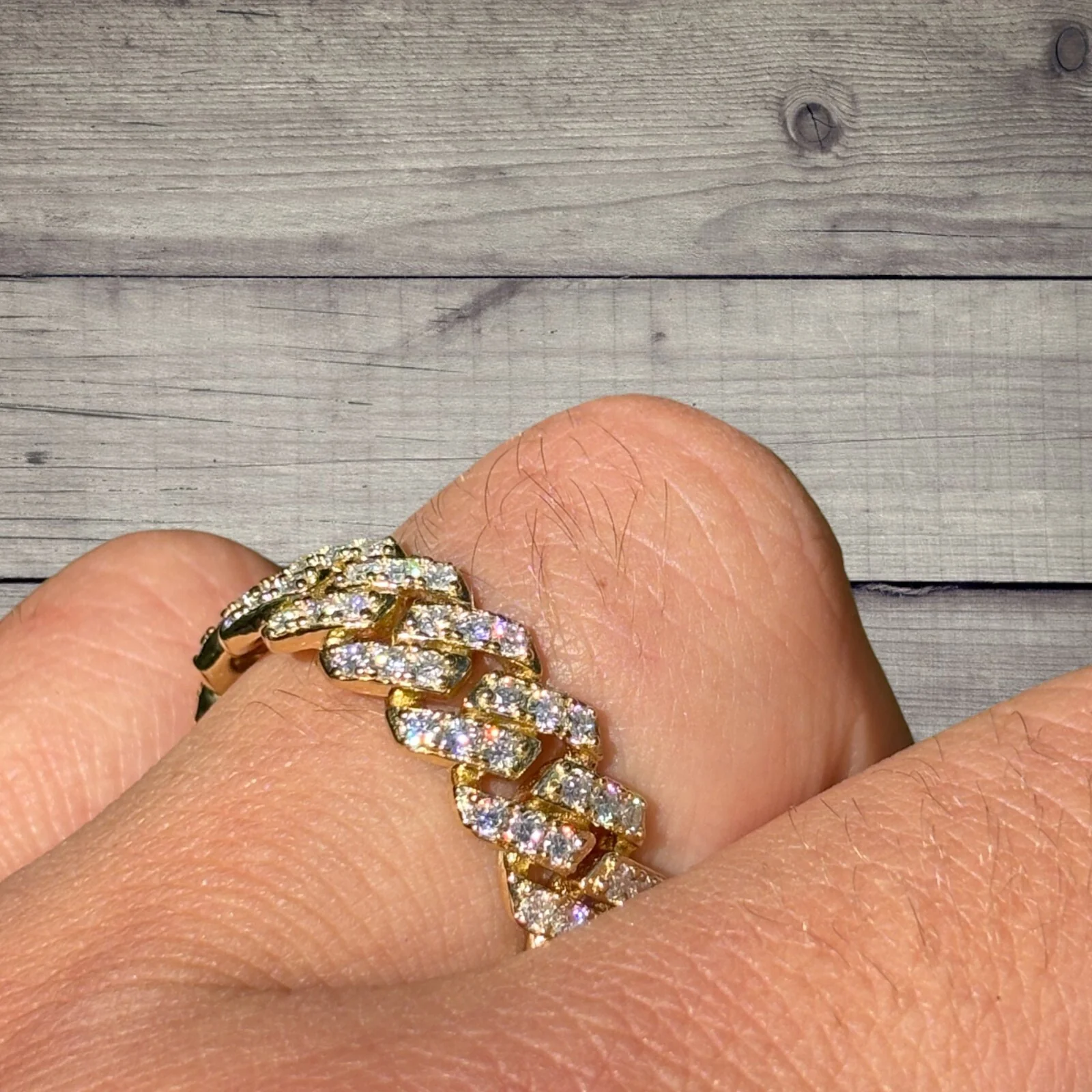 925 Sterling Silver Prong Miami Cuban Ring With Moissanite - Image 13