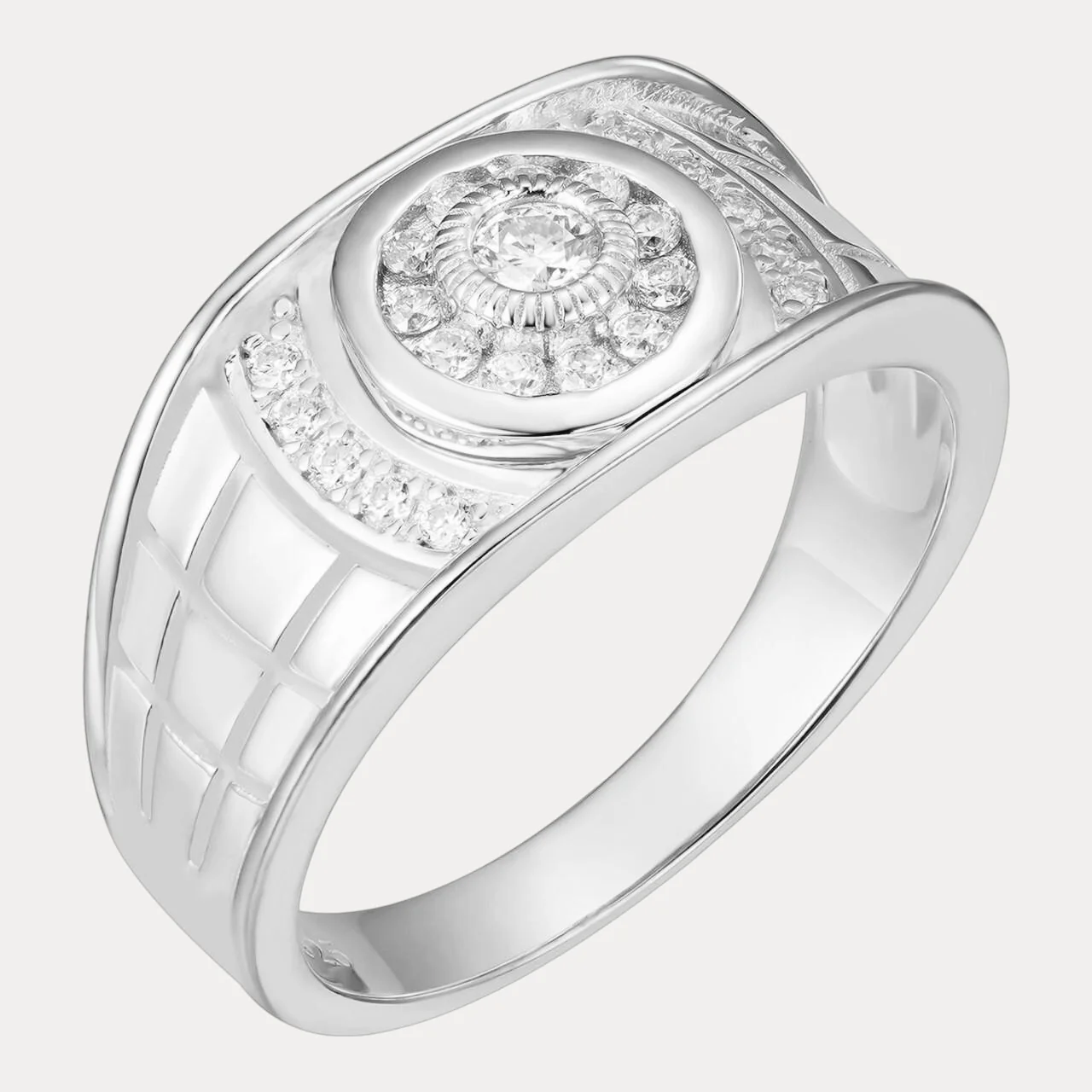 925 Sterling Silver Round Classic Ring With Moissanite