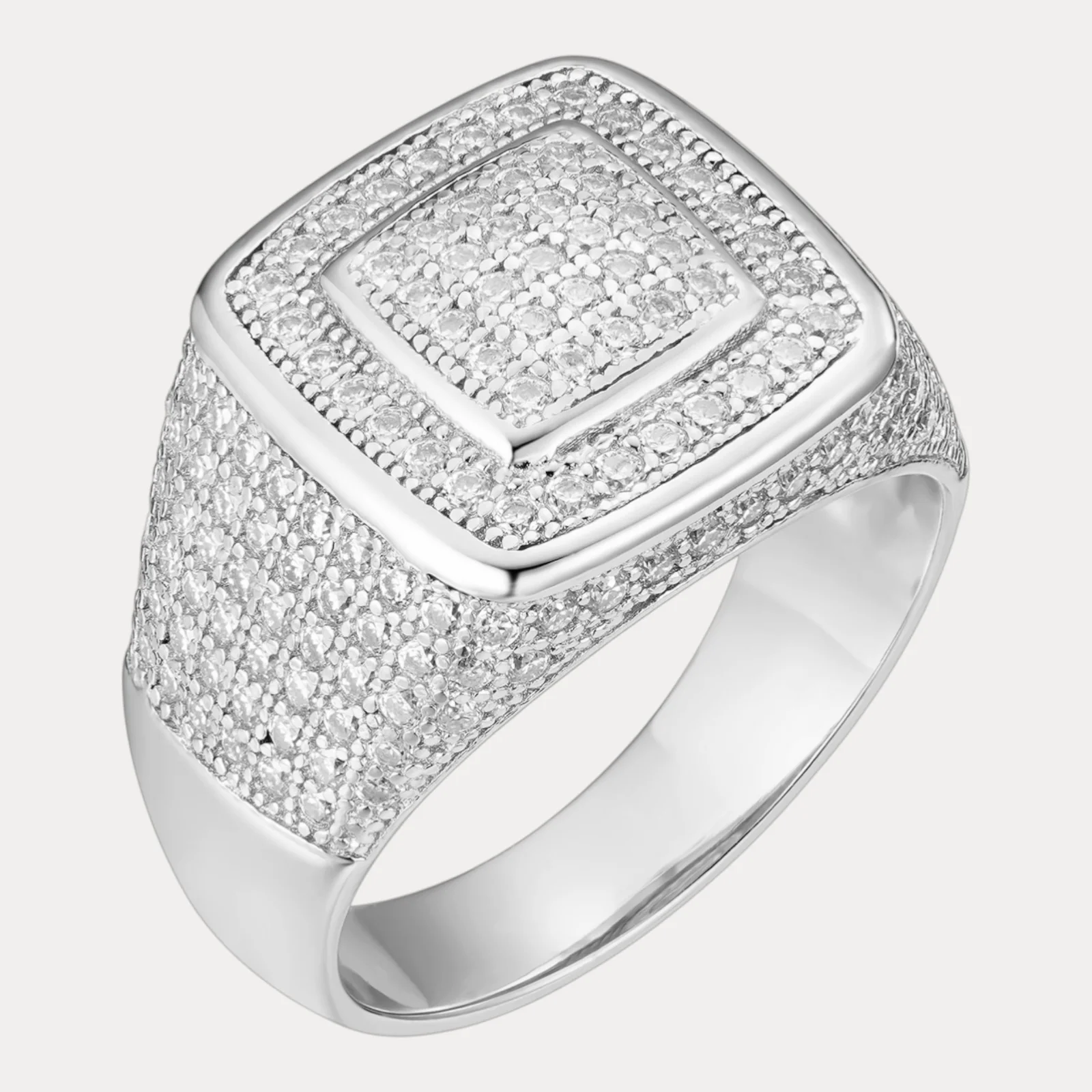 925 Sterling Silver Moissanite Square Ring