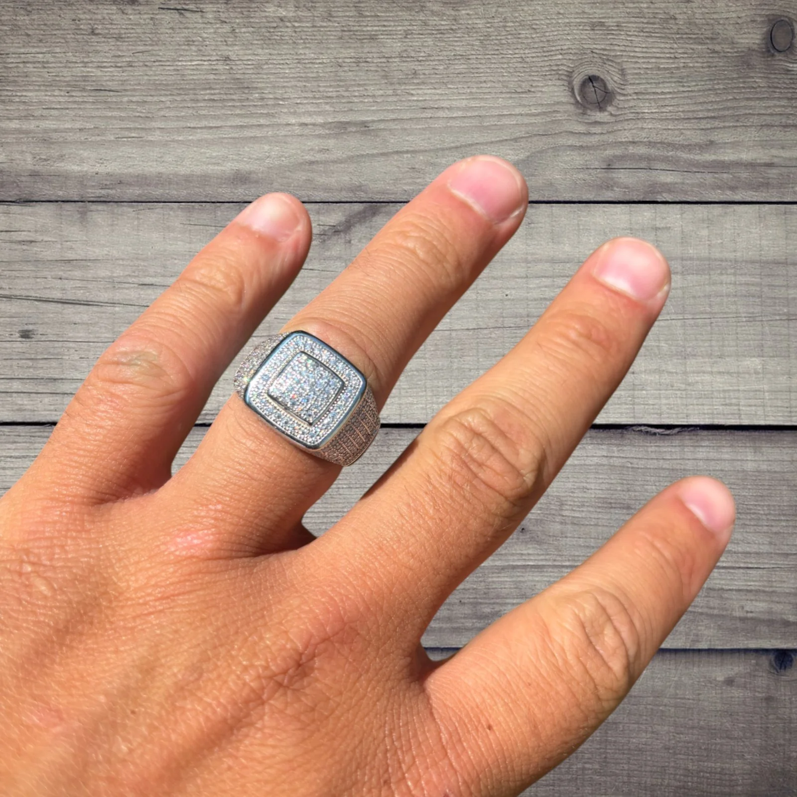 925 Sterling Silver Moissanite Square Ring - Image 10
