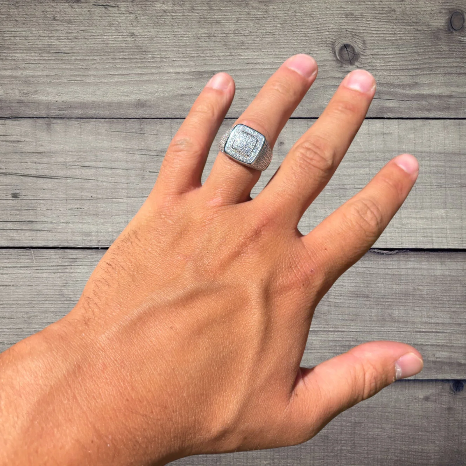 925 Sterling Silver Moissanite Square Ring - Image 11