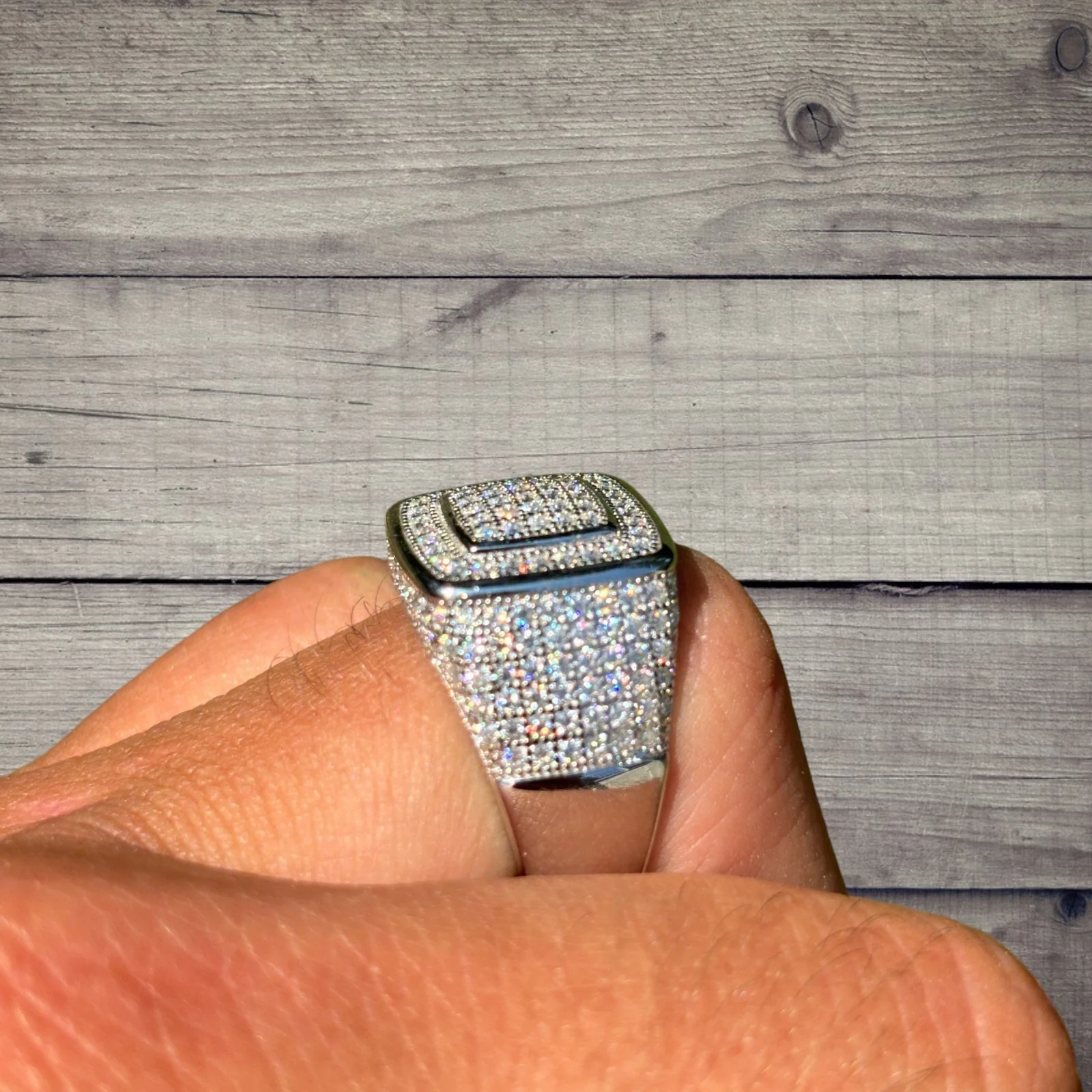 925 Sterling Silver Moissanite Square Ring - Image 6
