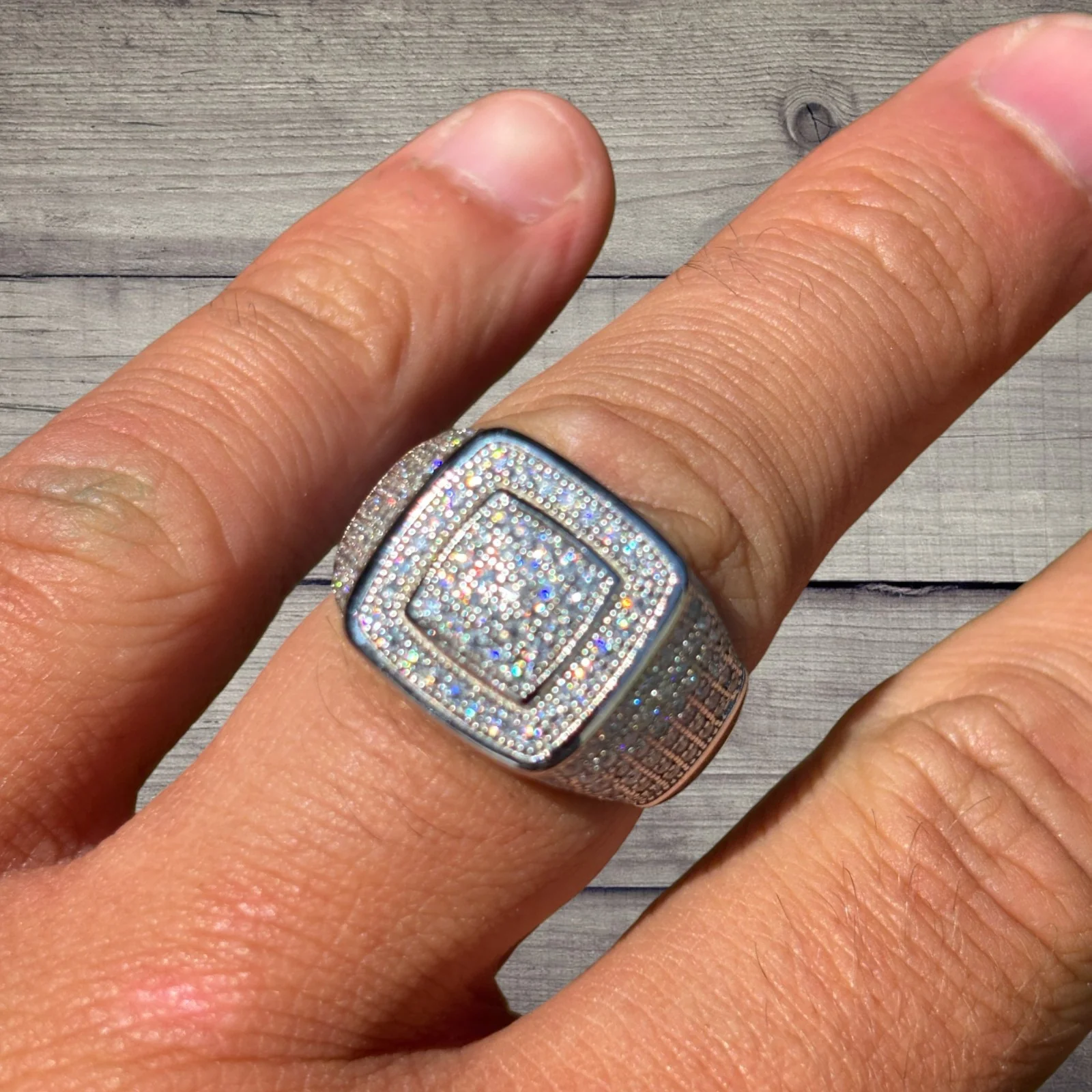 925 Sterling Silver Moissanite Square Ring - Image 7