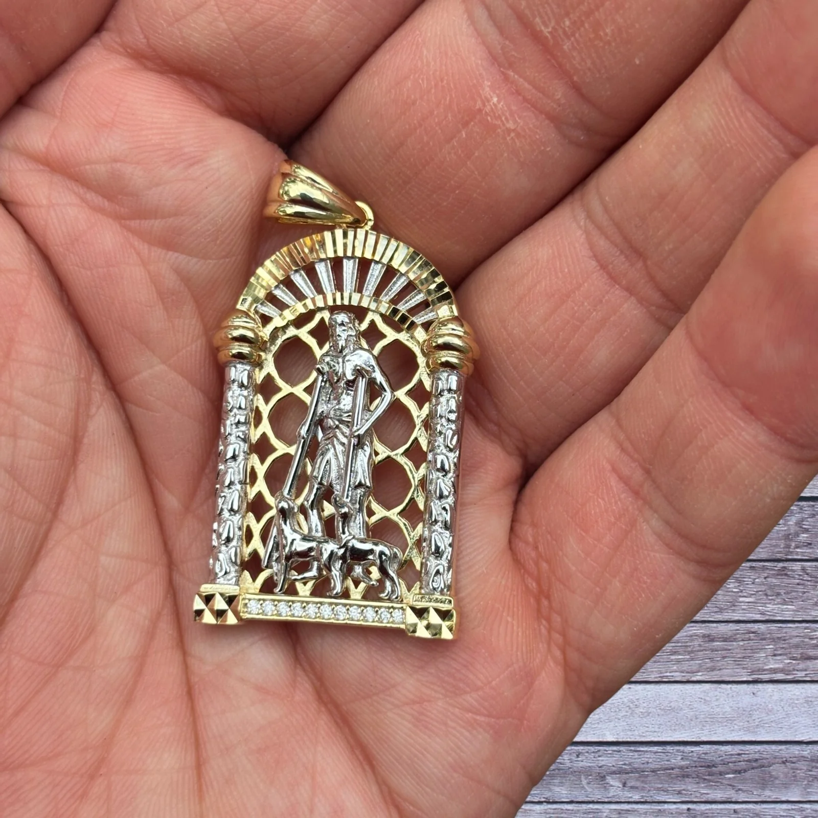 925 Sterling Silver St Lazarus Pendant With Moissanite - Image 5