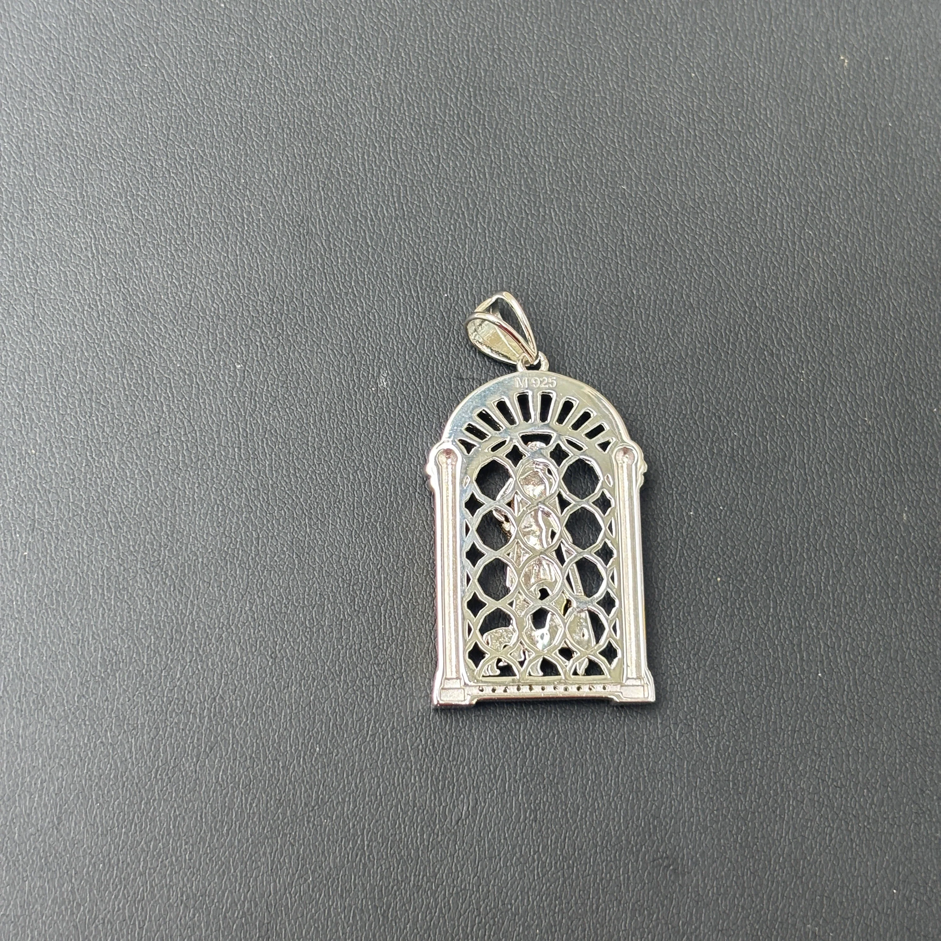 925 Sterling Silver St Lazarus Pendant With Moissanite - Image 7