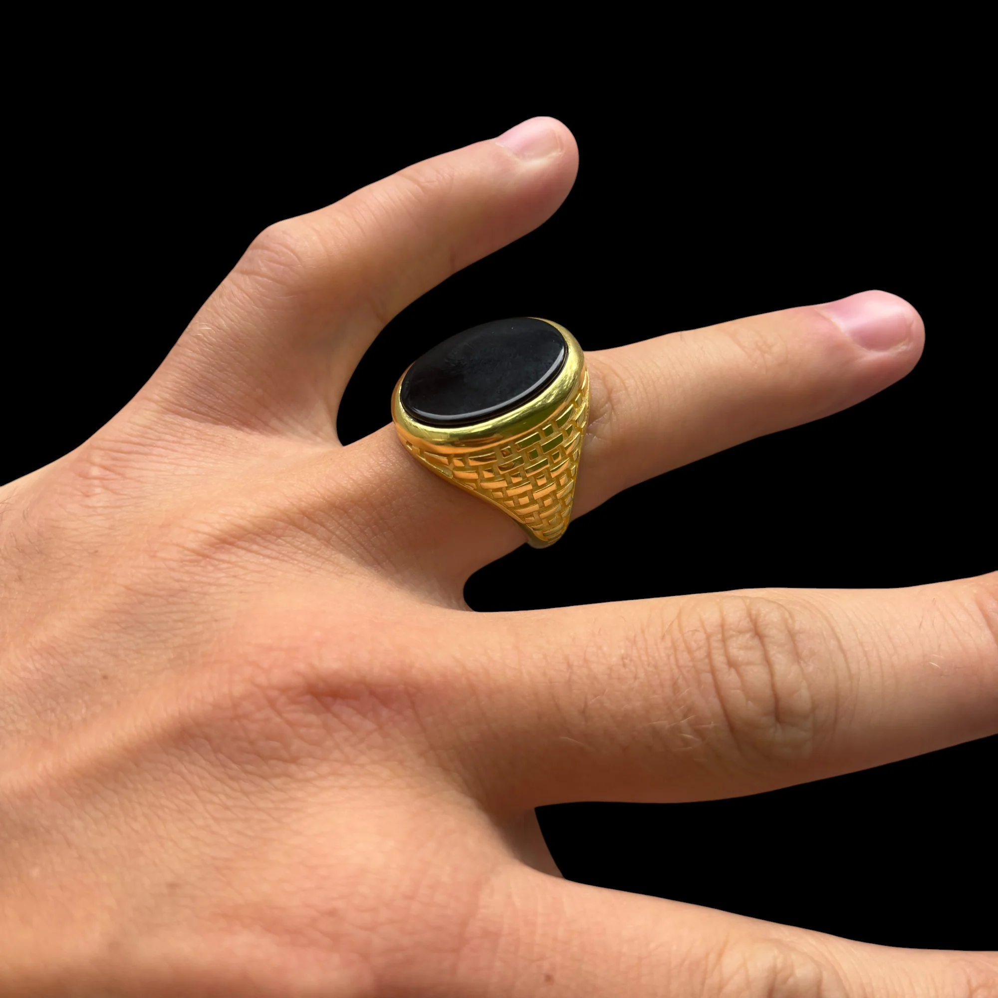 925 Sterling Silver Classic Black Onyx Gemstone Ring - Image 15