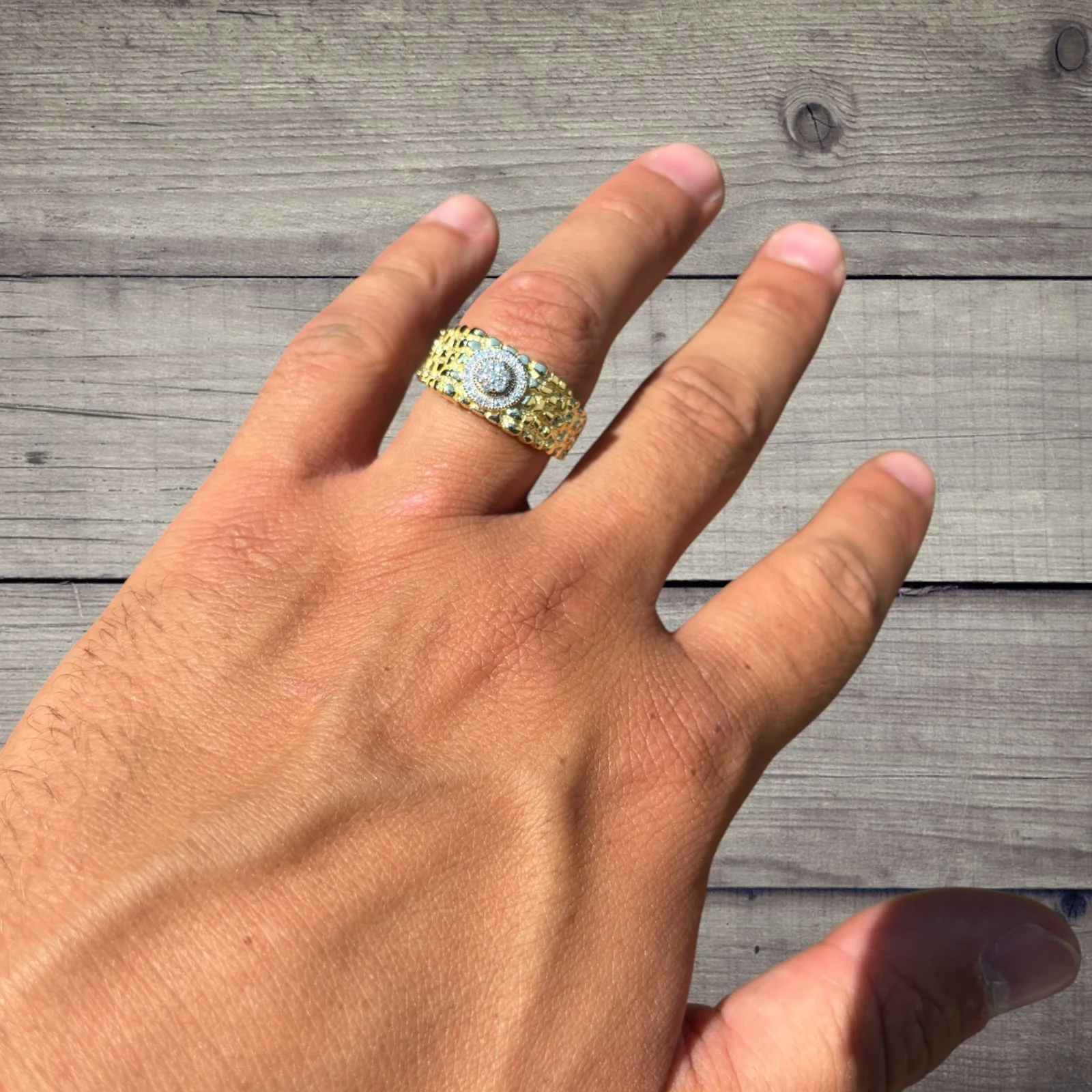925 Sterling Silver Nugget Crown Ring With Moissanite - Image 12