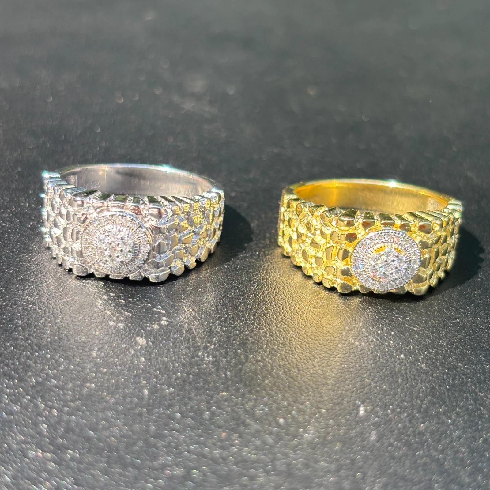 925 Sterling Silver Nugget Crown Ring With Moissanite - Image 14