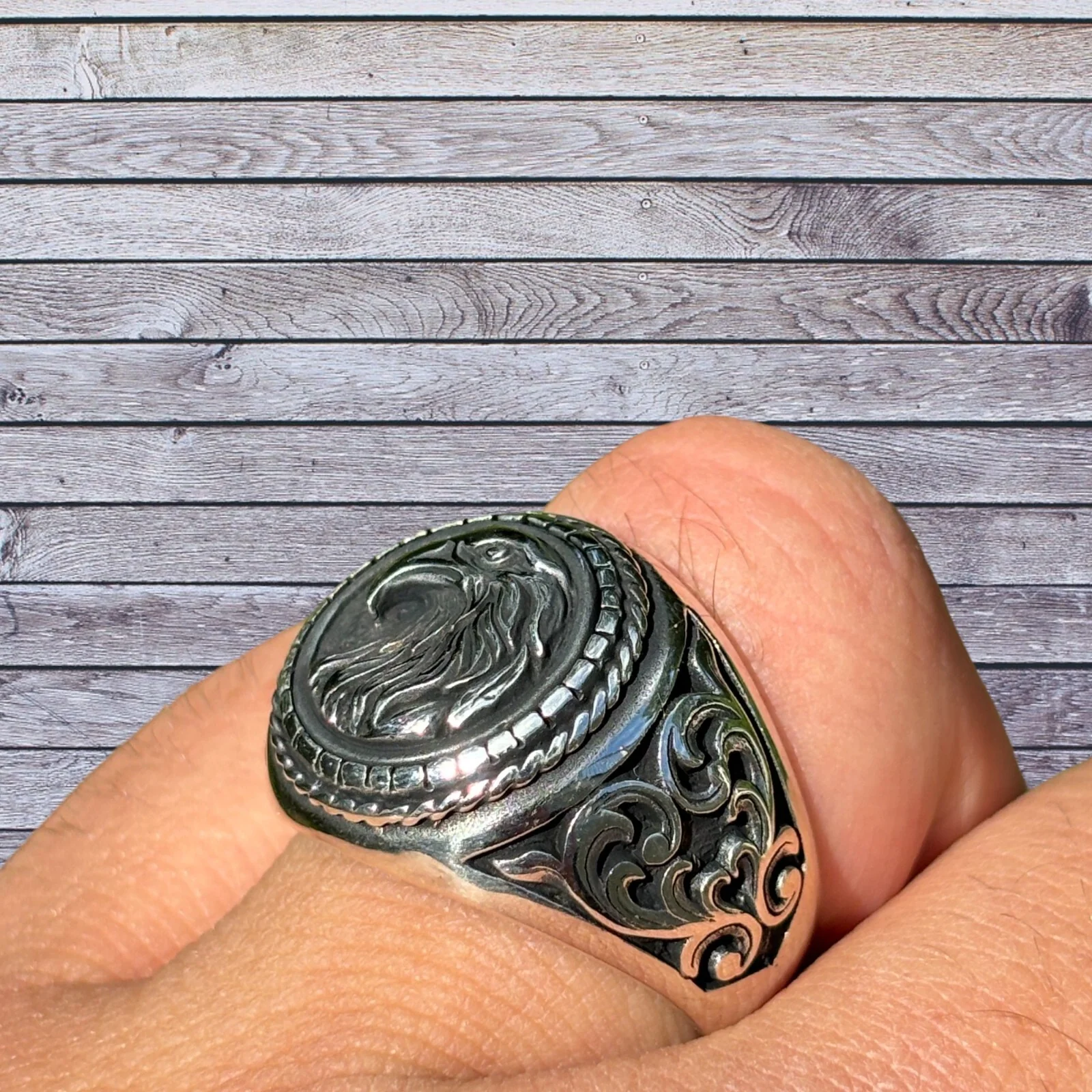 925 Sterling Silver Eagle Ring - Image 3