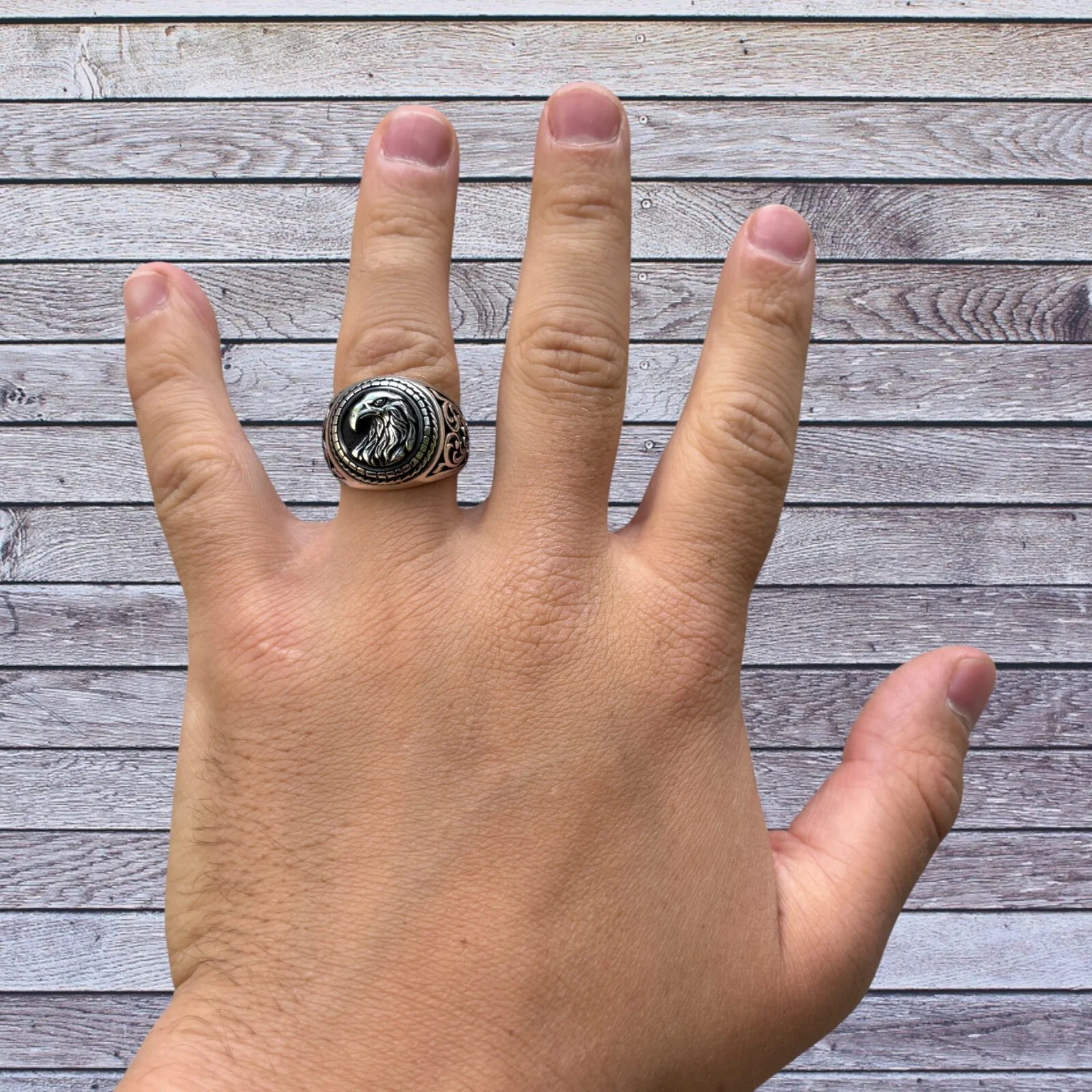 925 Sterling Silver Eagle Ring - Image 6