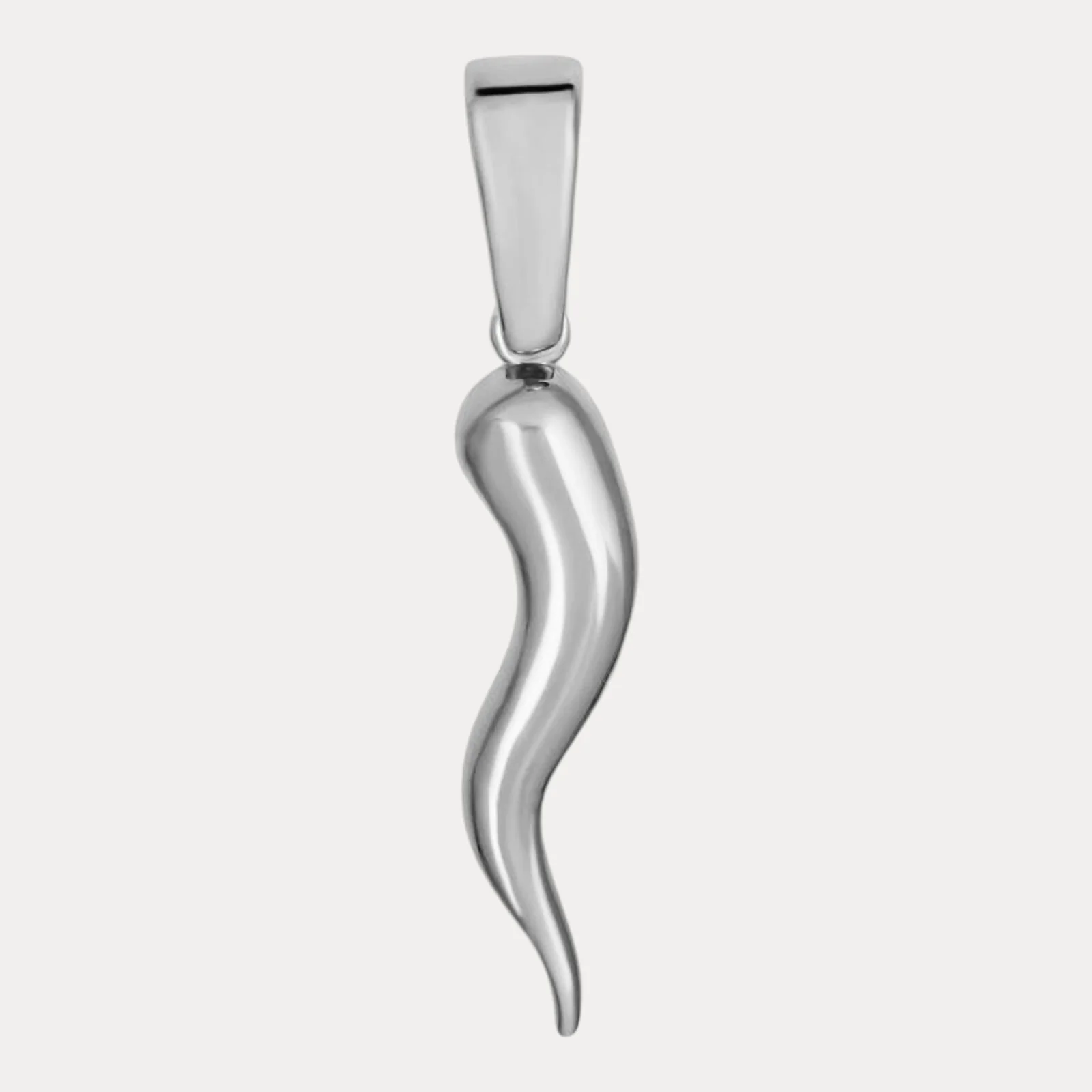 925 Sterling Silver Italian Horn Pendant