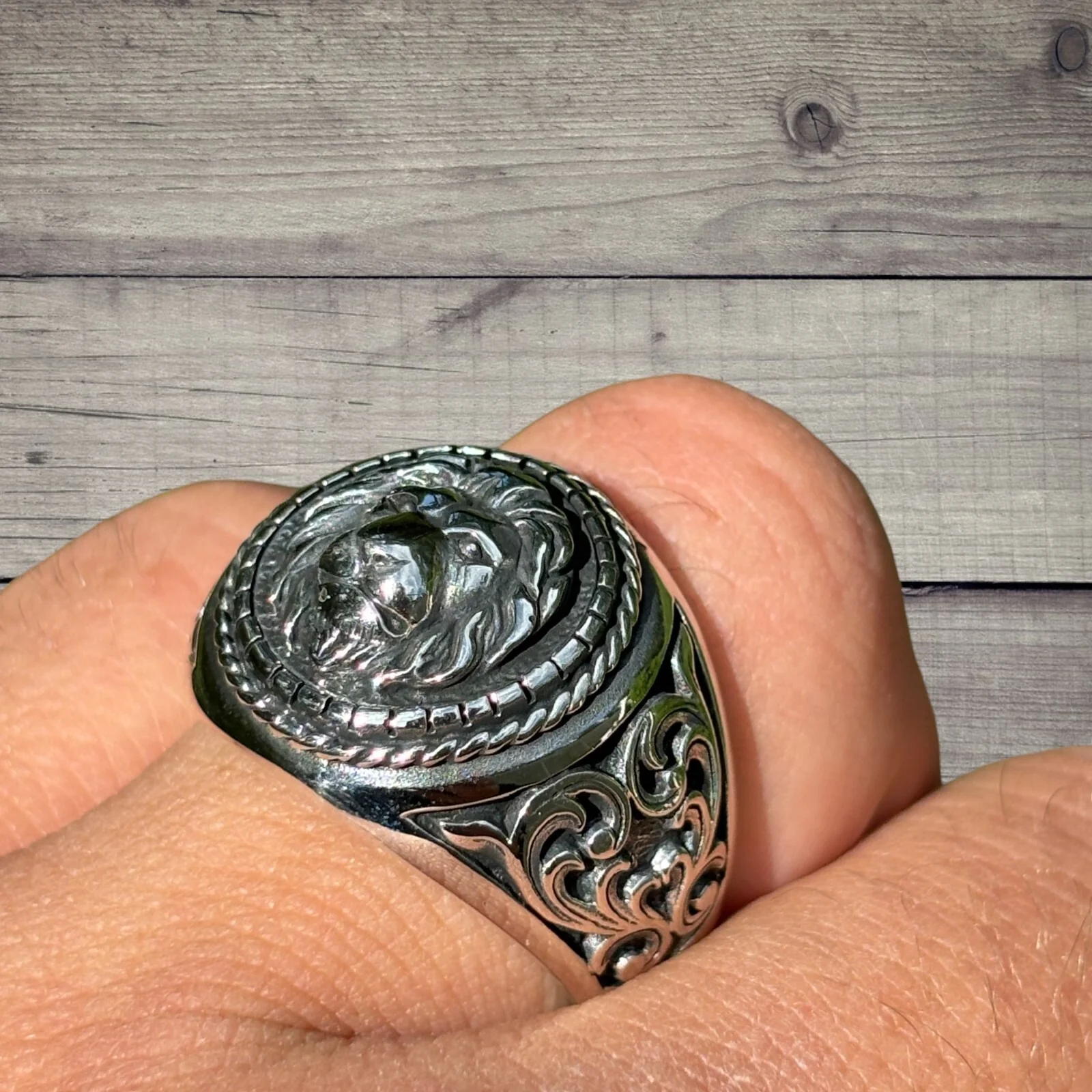 925 Sterling Silver Lion Ring - Image 3