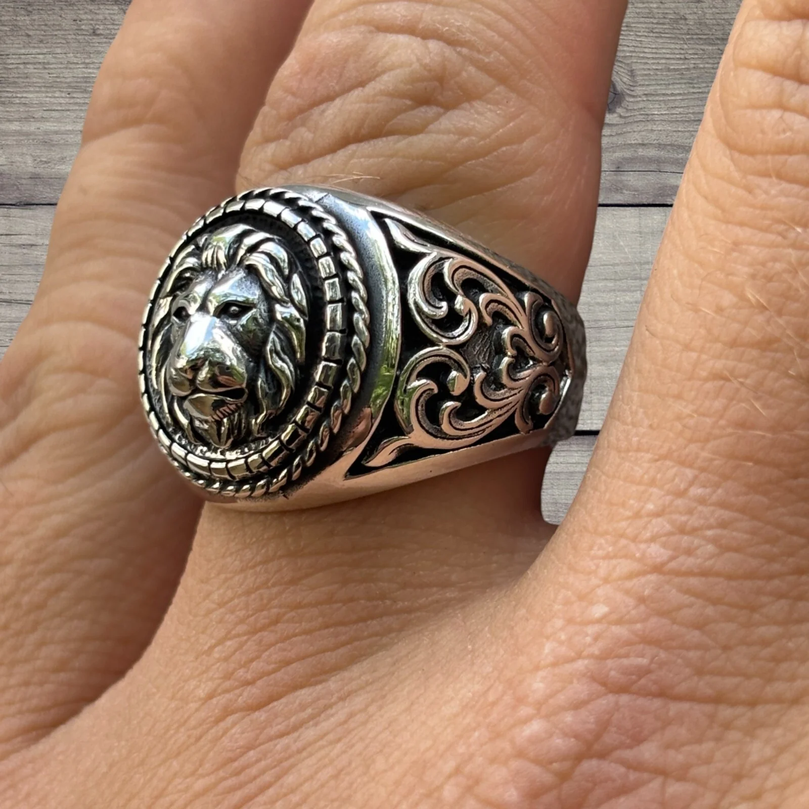 925 Sterling Silver Lion Ring - Image 6
