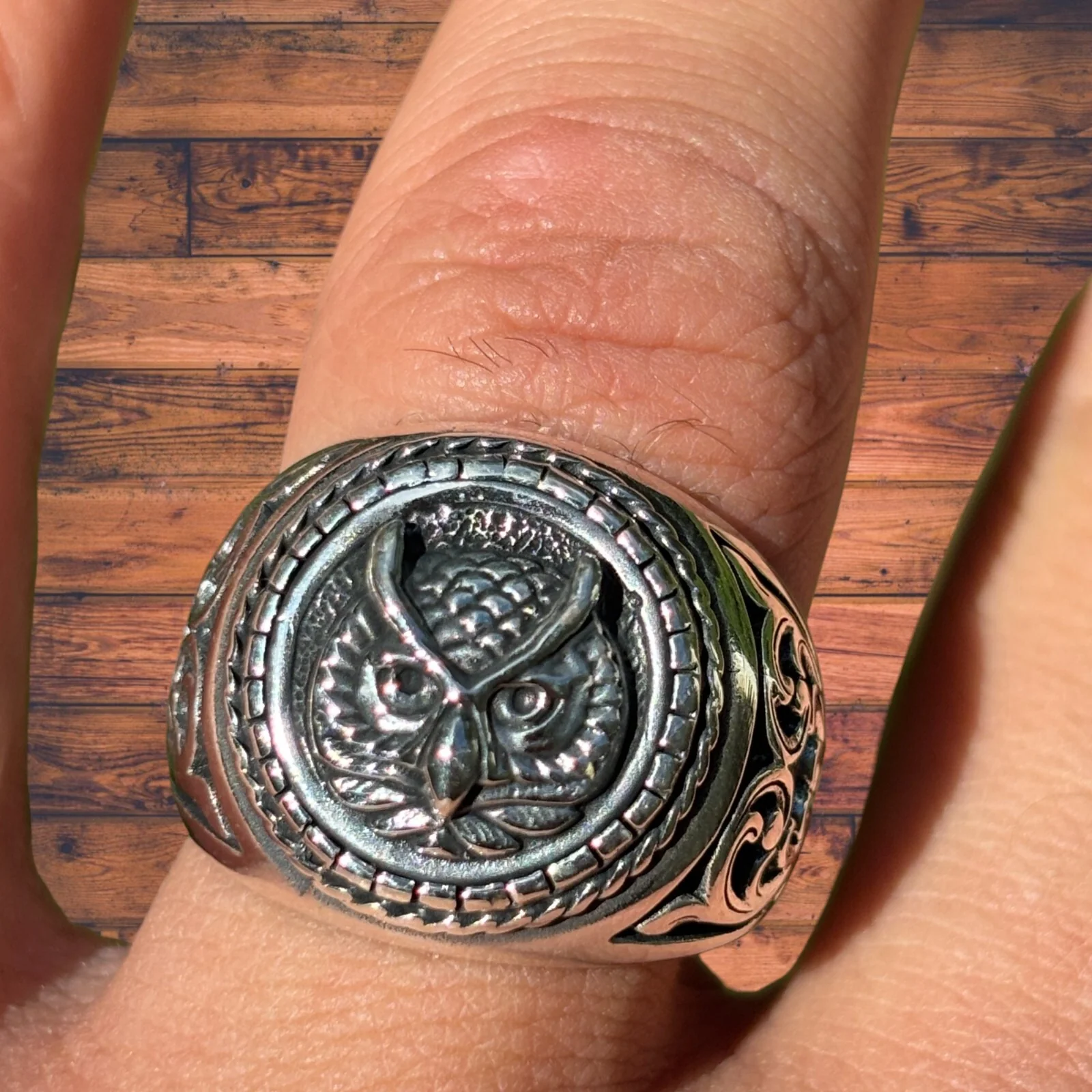925 Sterling Silver Owl Ring - Image 2