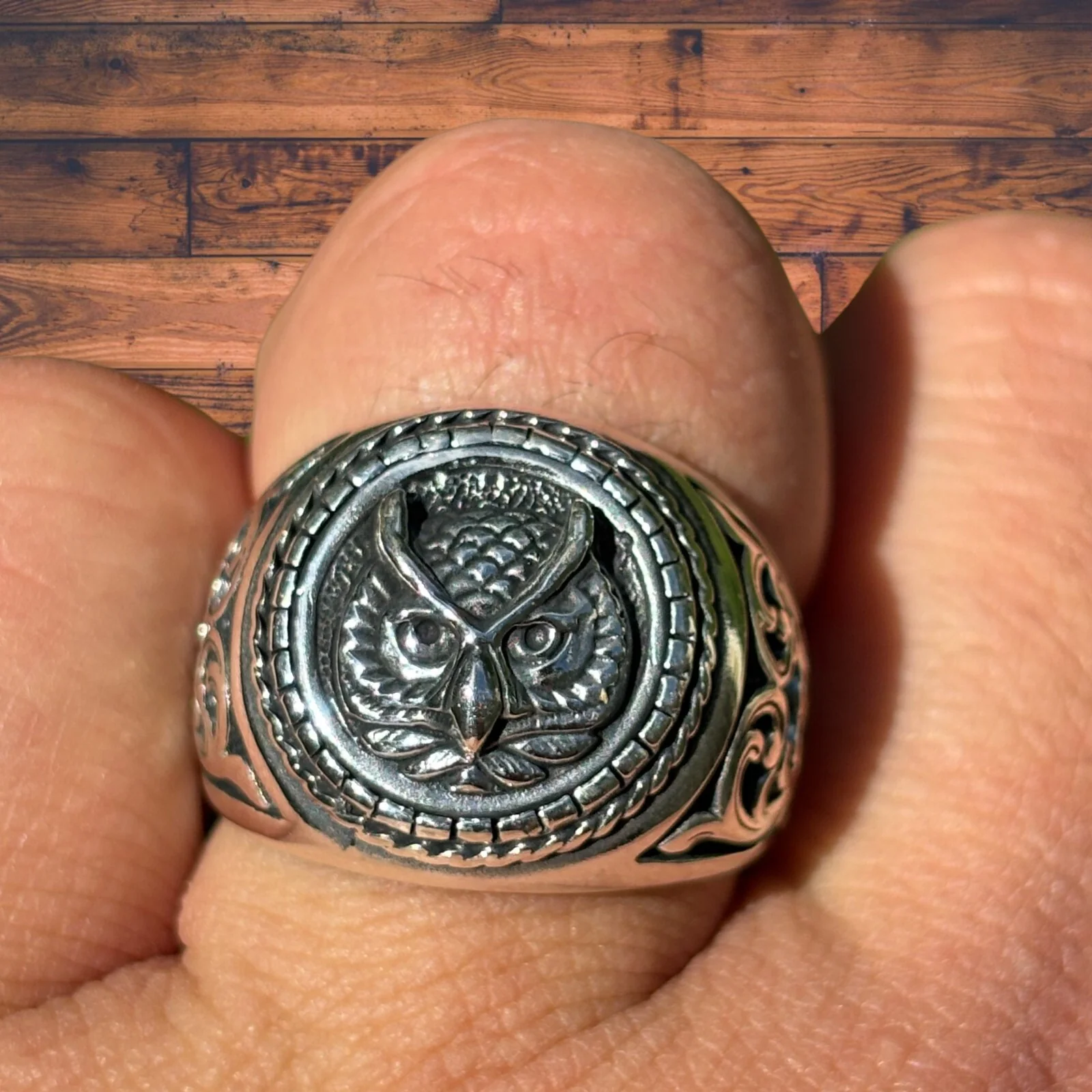 925 Sterling Silver Owl Ring - Image 3