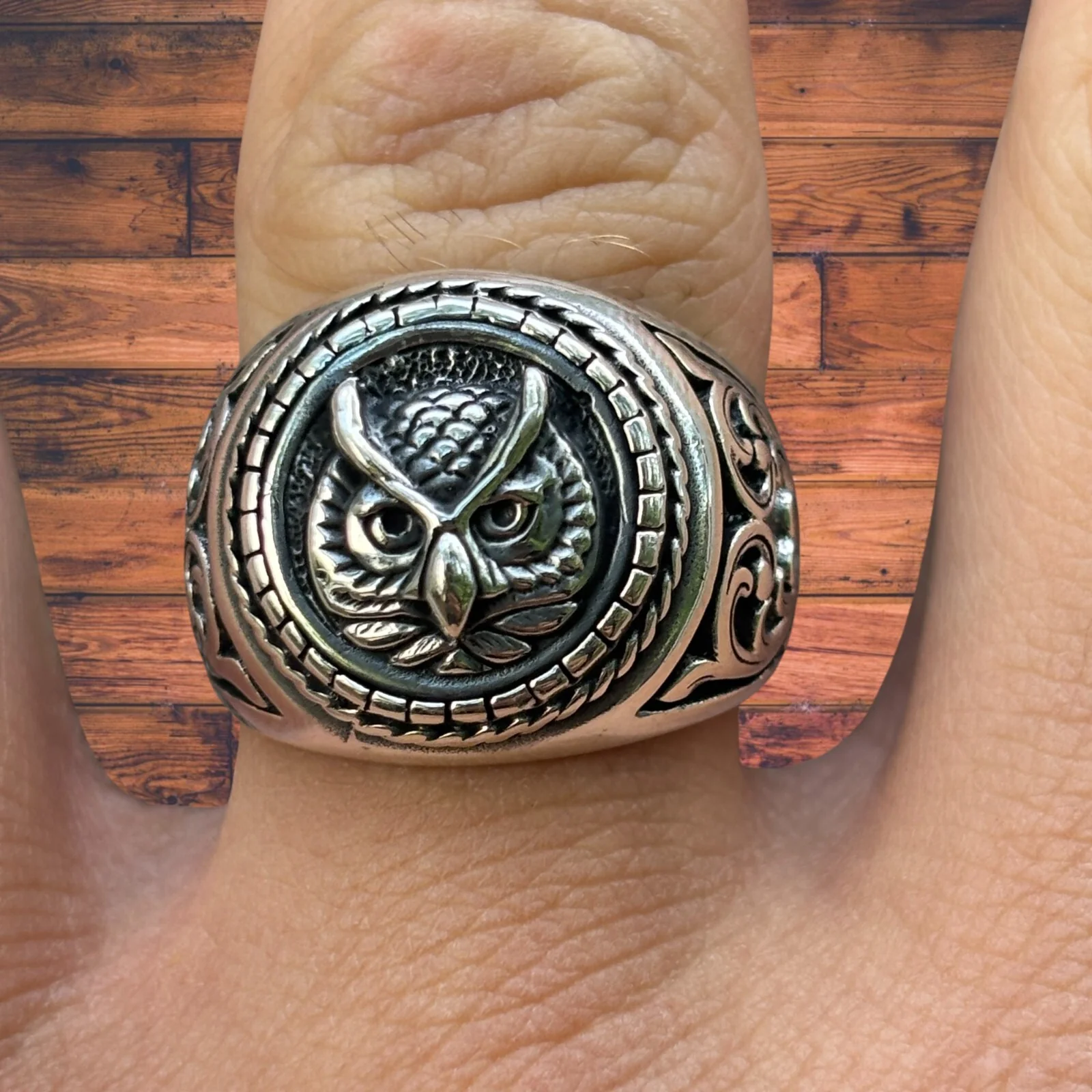925 Sterling Silver Owl Ring - Image 5