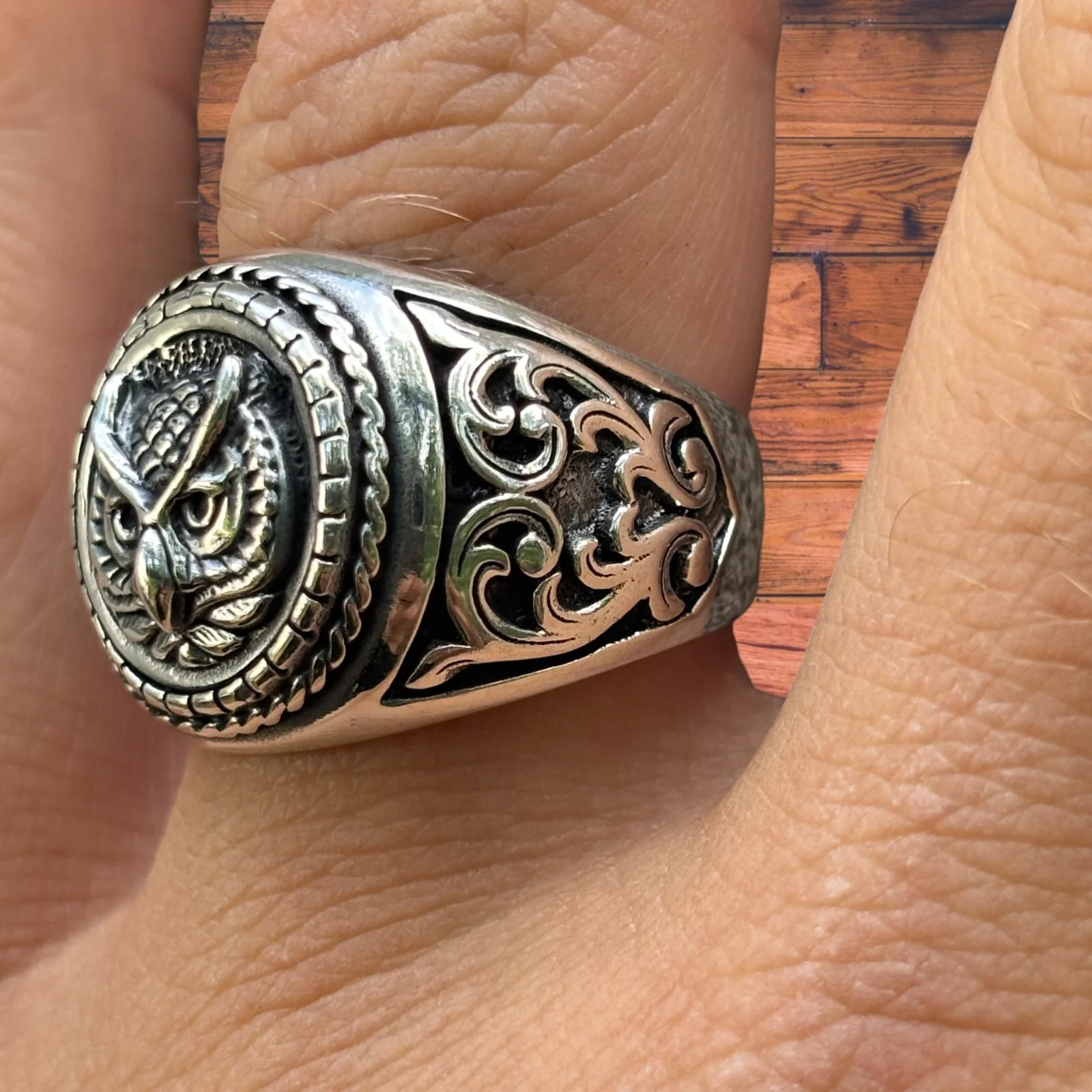 925 Sterling Silver Owl Ring - Image 6