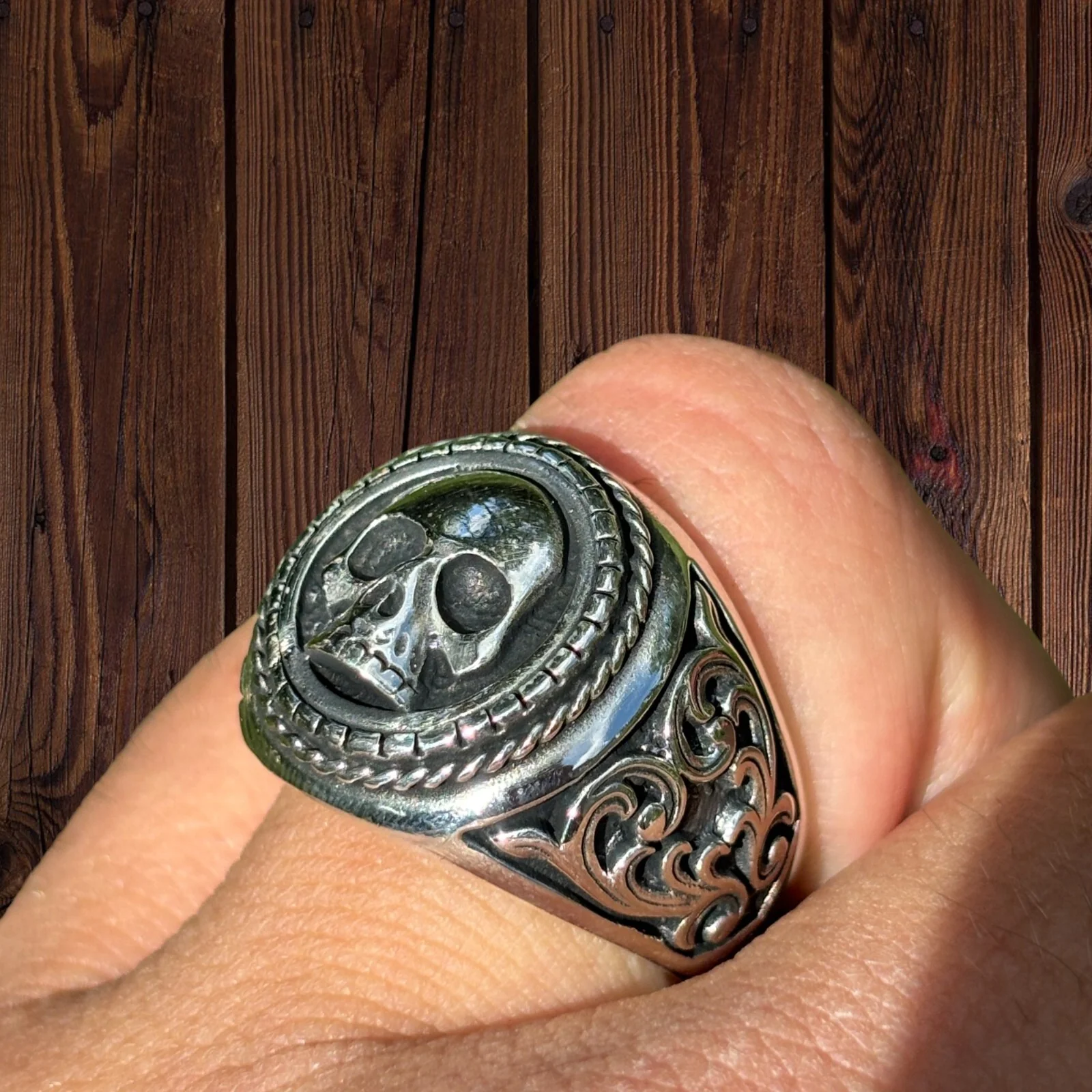 925 Sterling Silver Skull Ring - Image 3