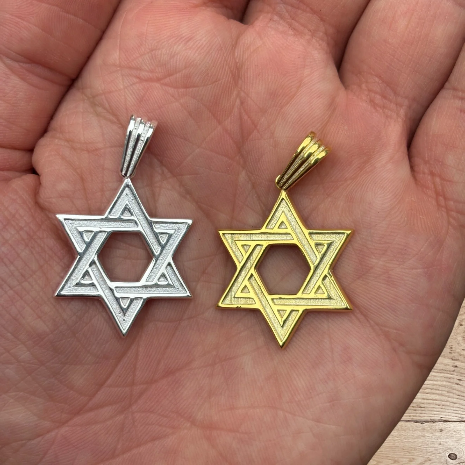 925 Sterling Silver Plain Star of David Pendant - Image 3