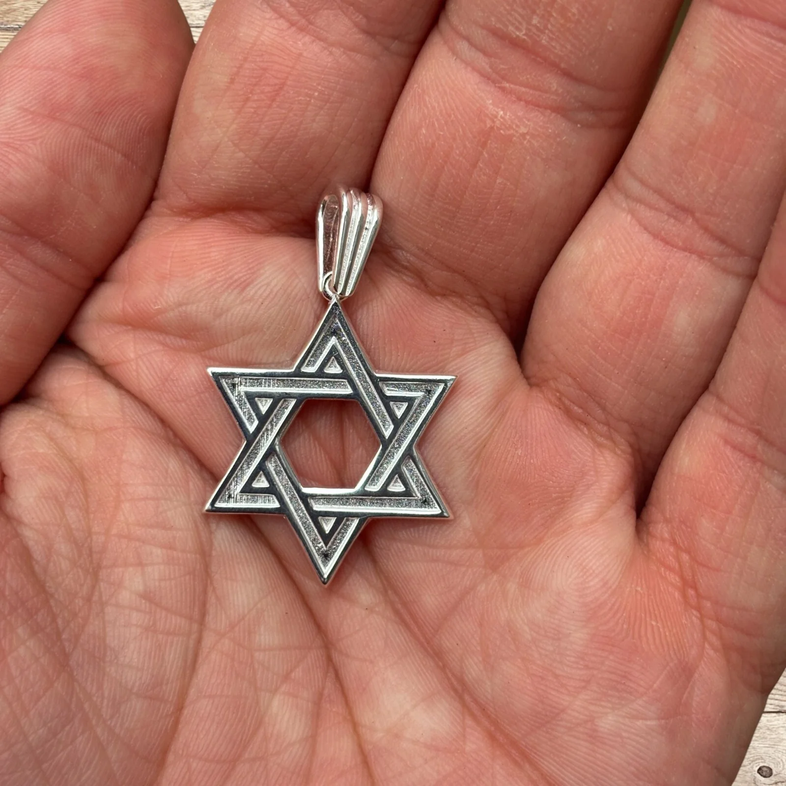 925 Sterling Silver Plain Star of David Pendant - Image 5