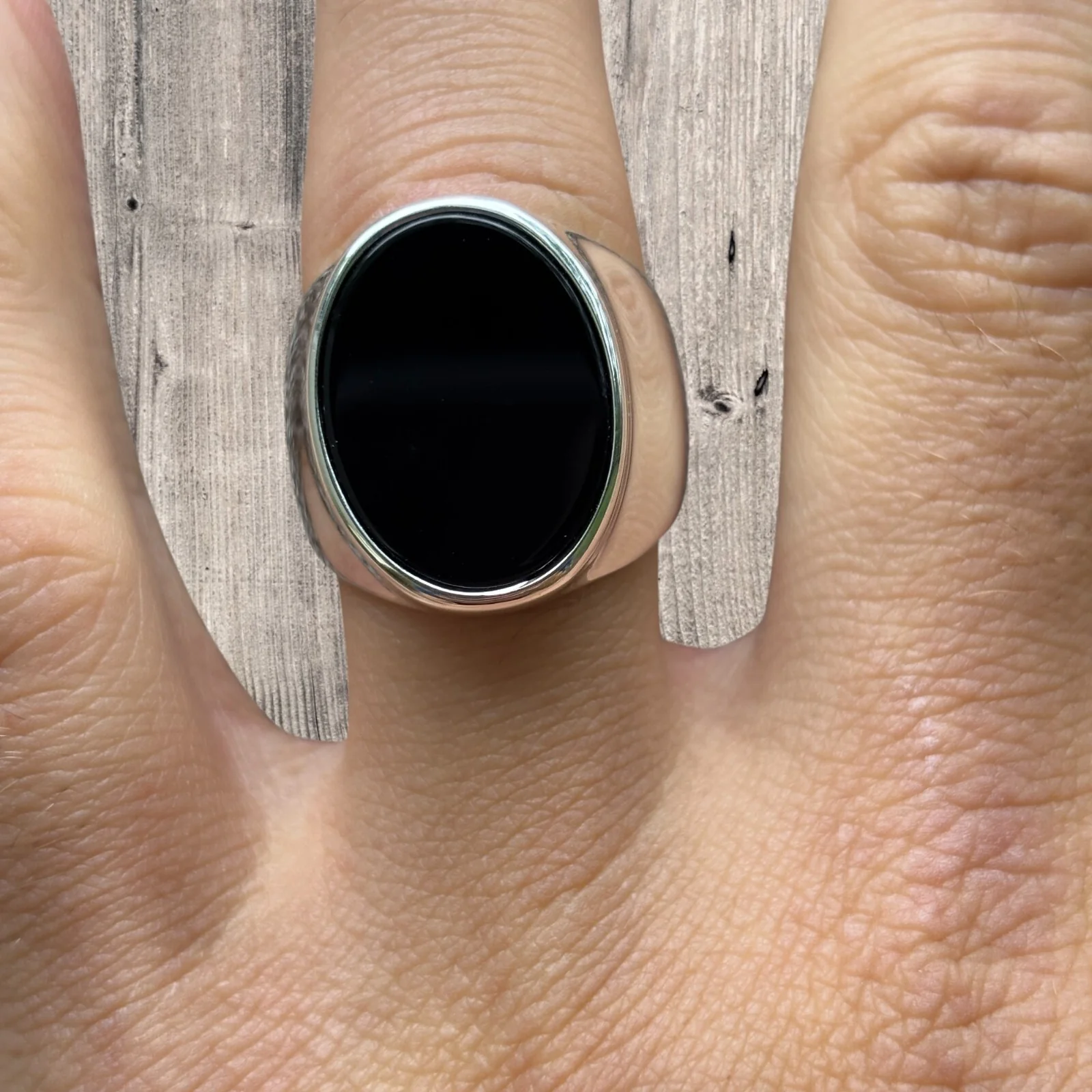 925 Sterling Silver Oval Black Onyx Ring - Image 10