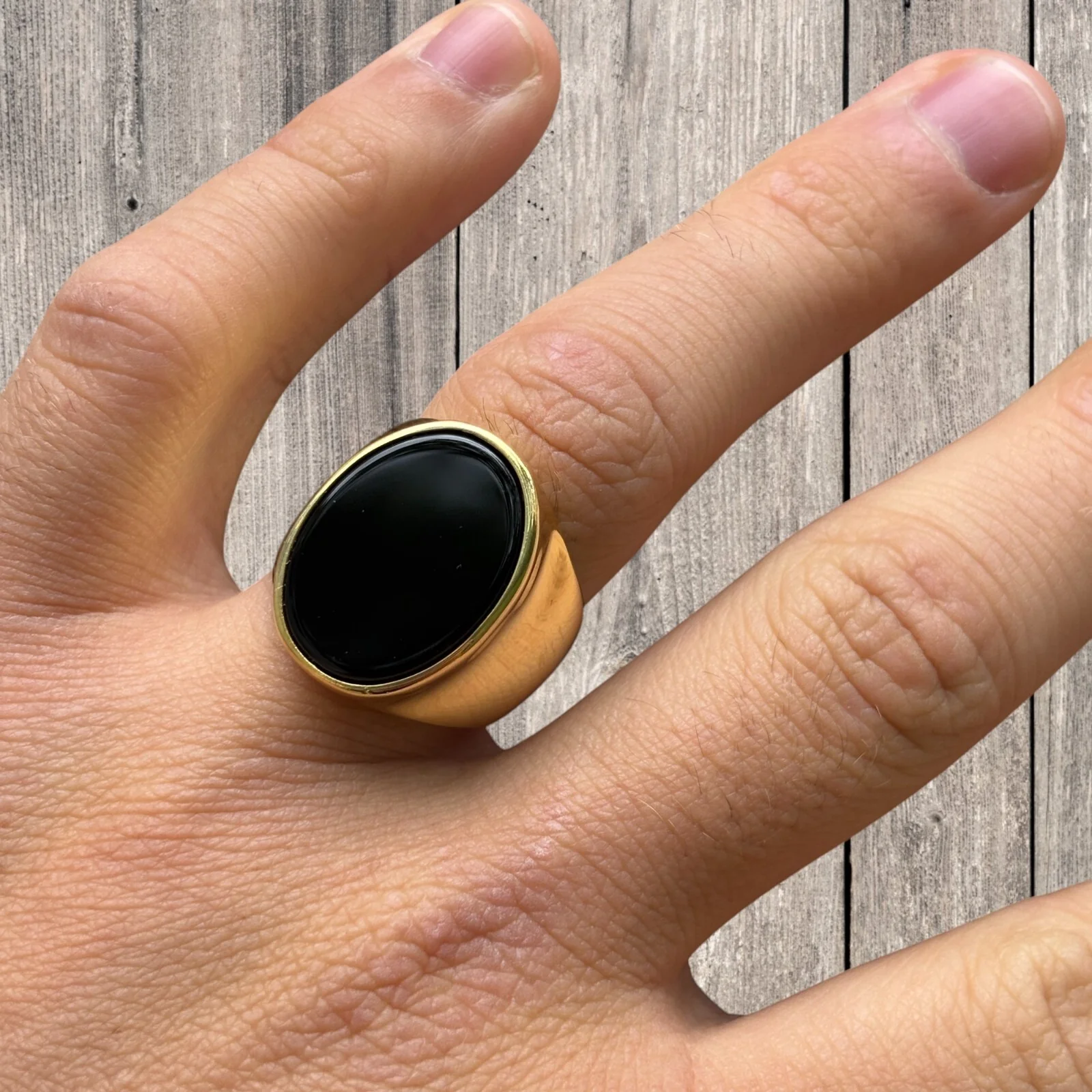 925 Sterling Silver Oval Black Onyx Ring - Image 6