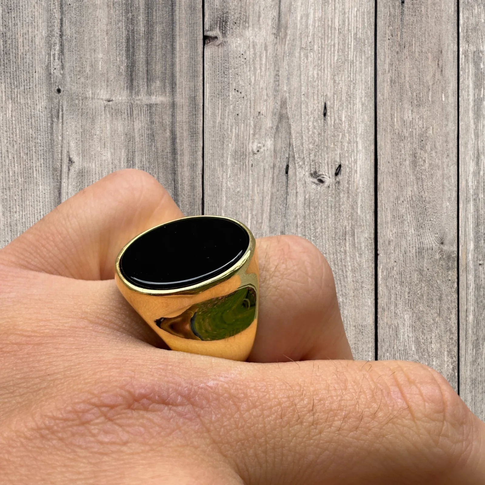 925 Sterling Silver Oval Black Onyx Ring - Image 7