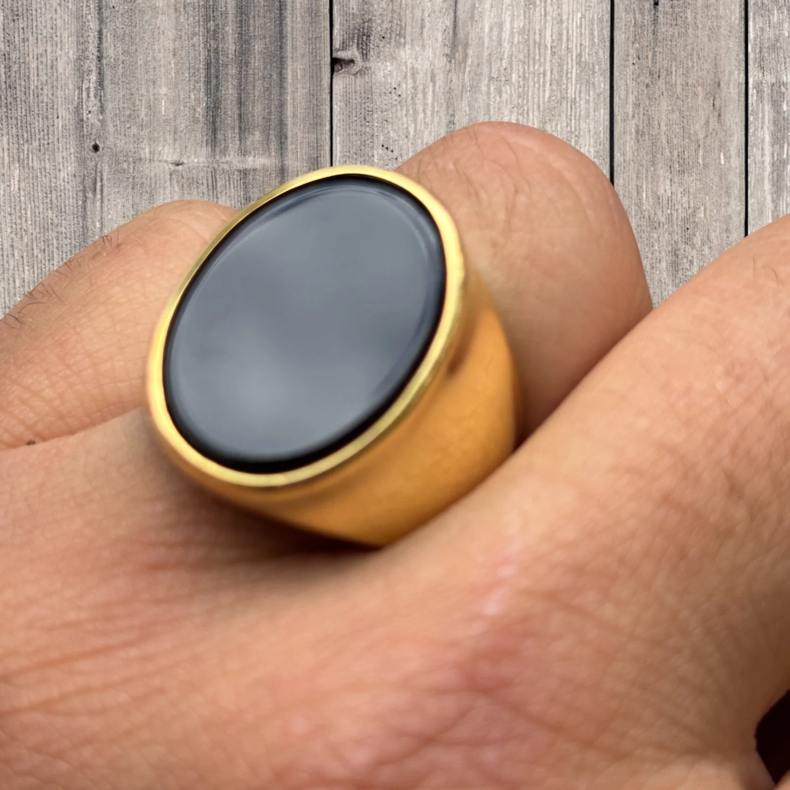 925 Sterling Silver Oval Black Onyx Ring - Image 8