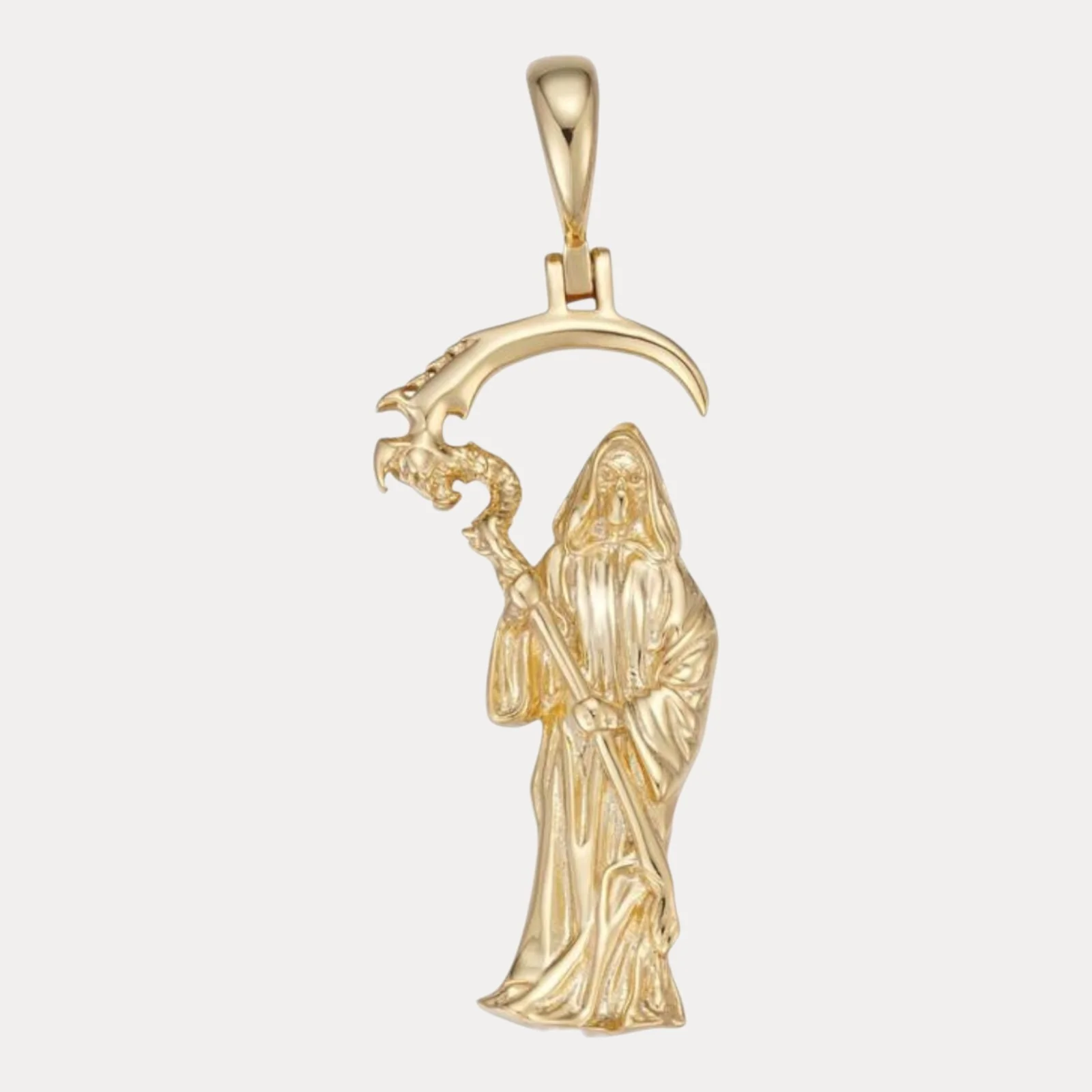 925 Sterling Silver Santa Muerte Grim Reaper Pendant - Image 2