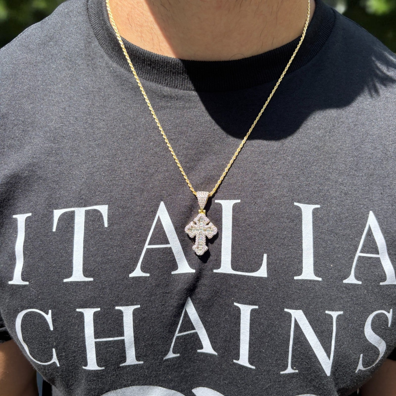 925 Sterling Silver Gothic Cross With Moissanite - Small - Image 15